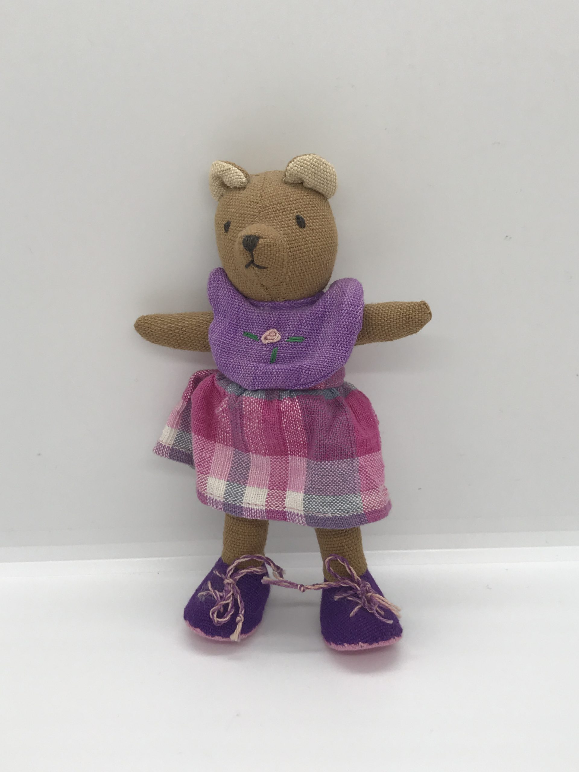 Nangi made in Sri Lanka - Girl Bear Fabric Cloth 7 Inch Rare