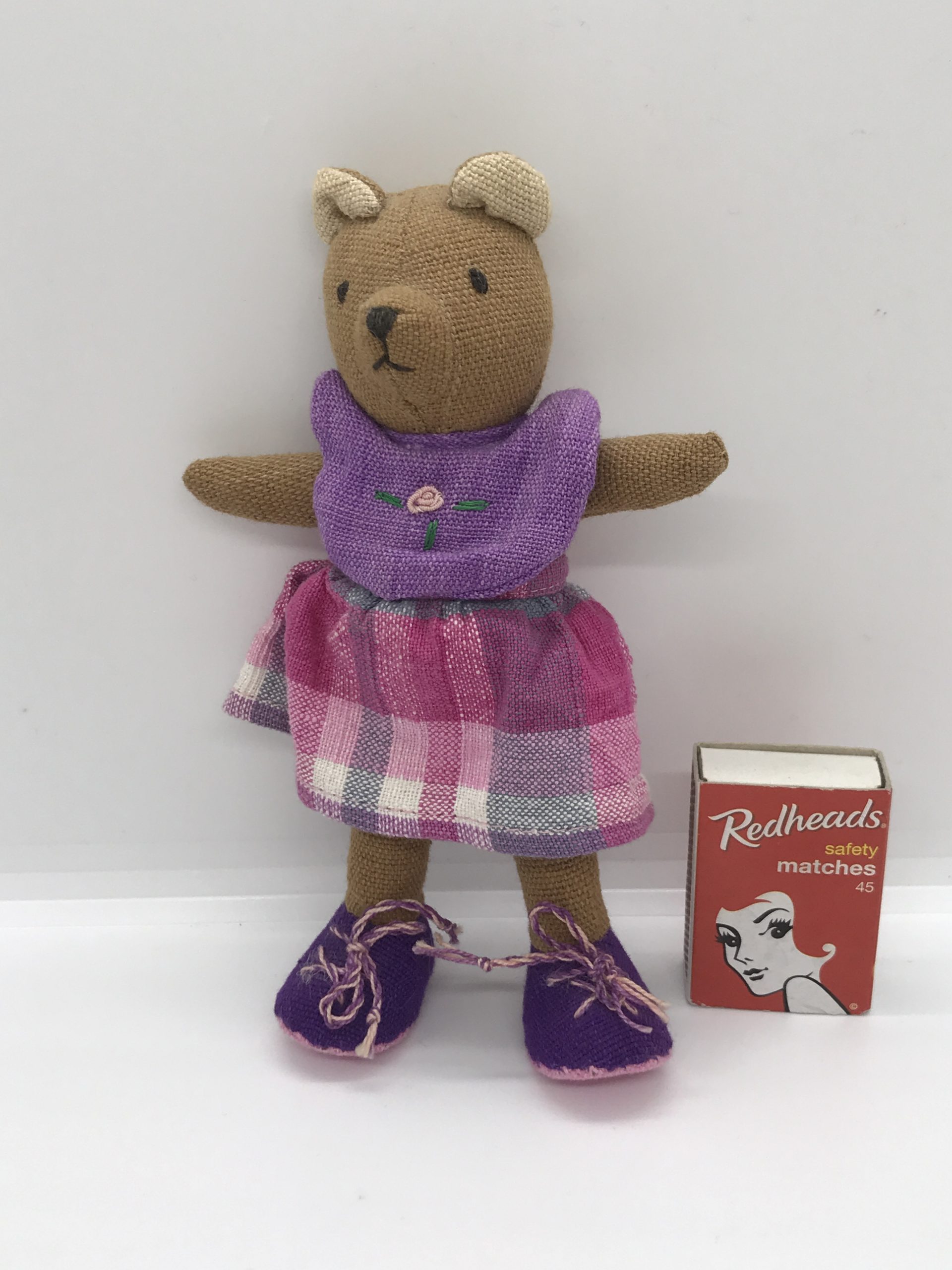 Nangi made in Sri Lanka - Girl Bear Fabric Cloth 7 Inch Rare