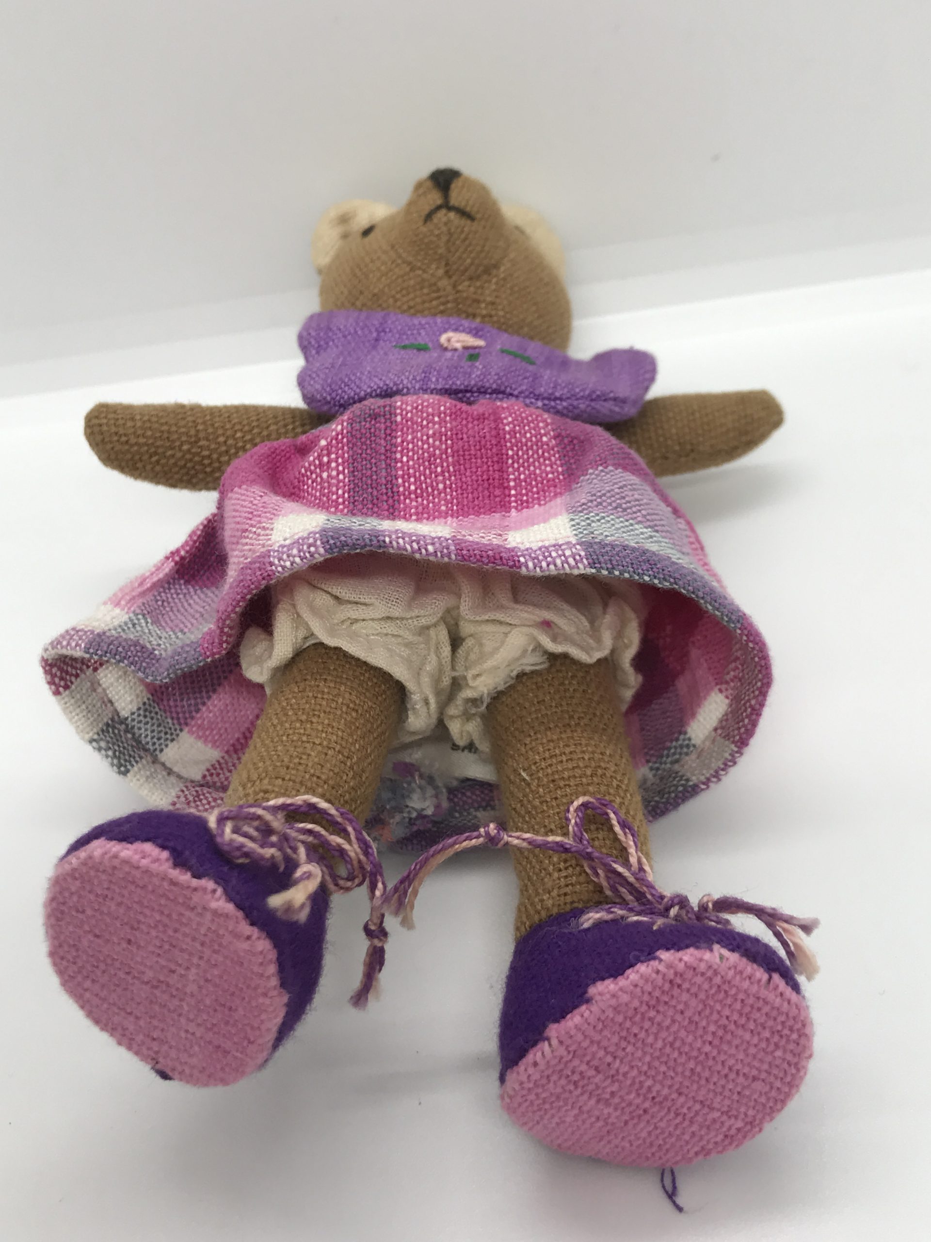Nangi made in Sri Lanka - Girl Bear Fabric Cloth 7 Inch Rare