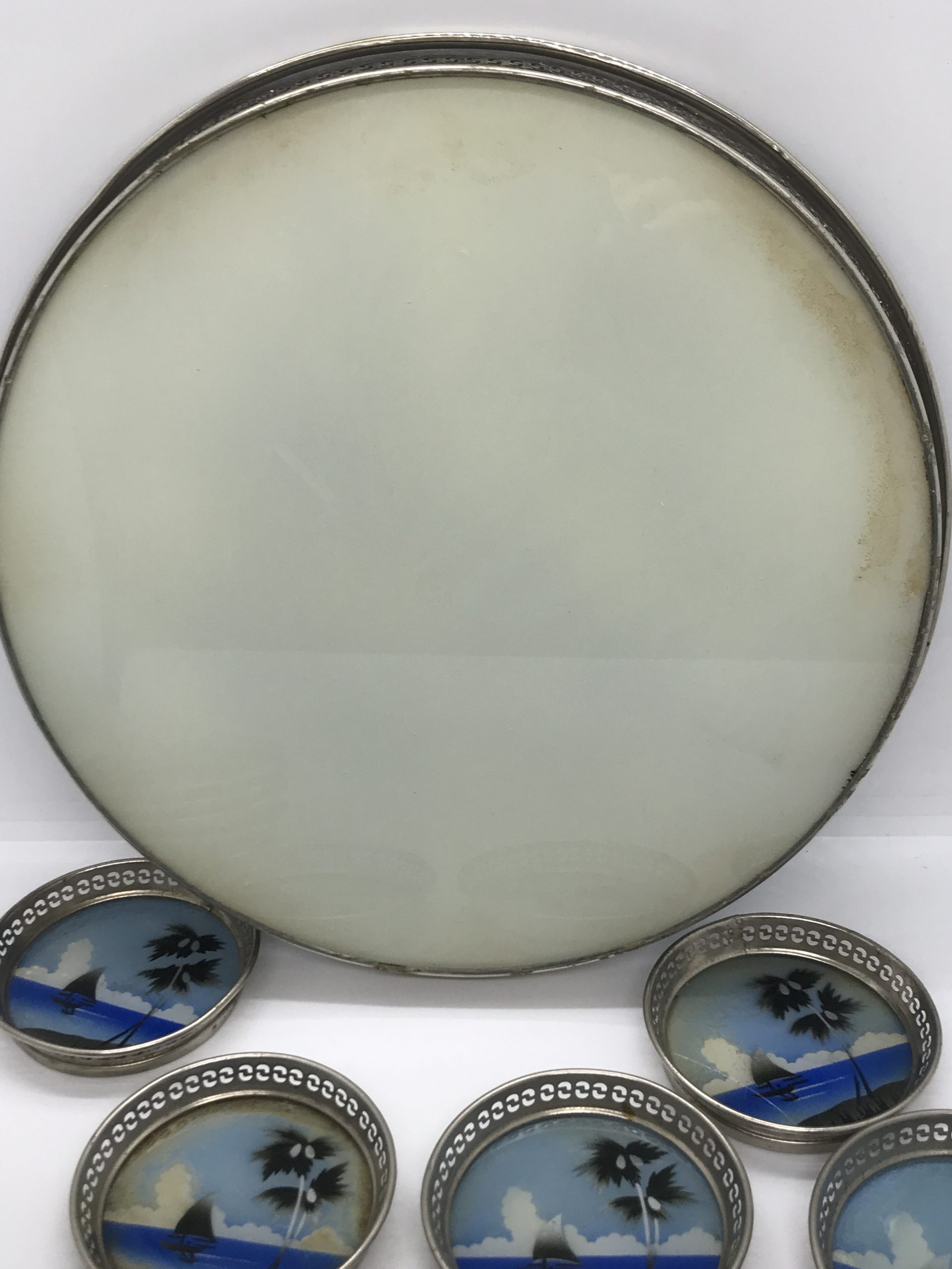 Drink Tray & 6 Coasters Set - Tropical MCM Barware (3 bonus coasters)