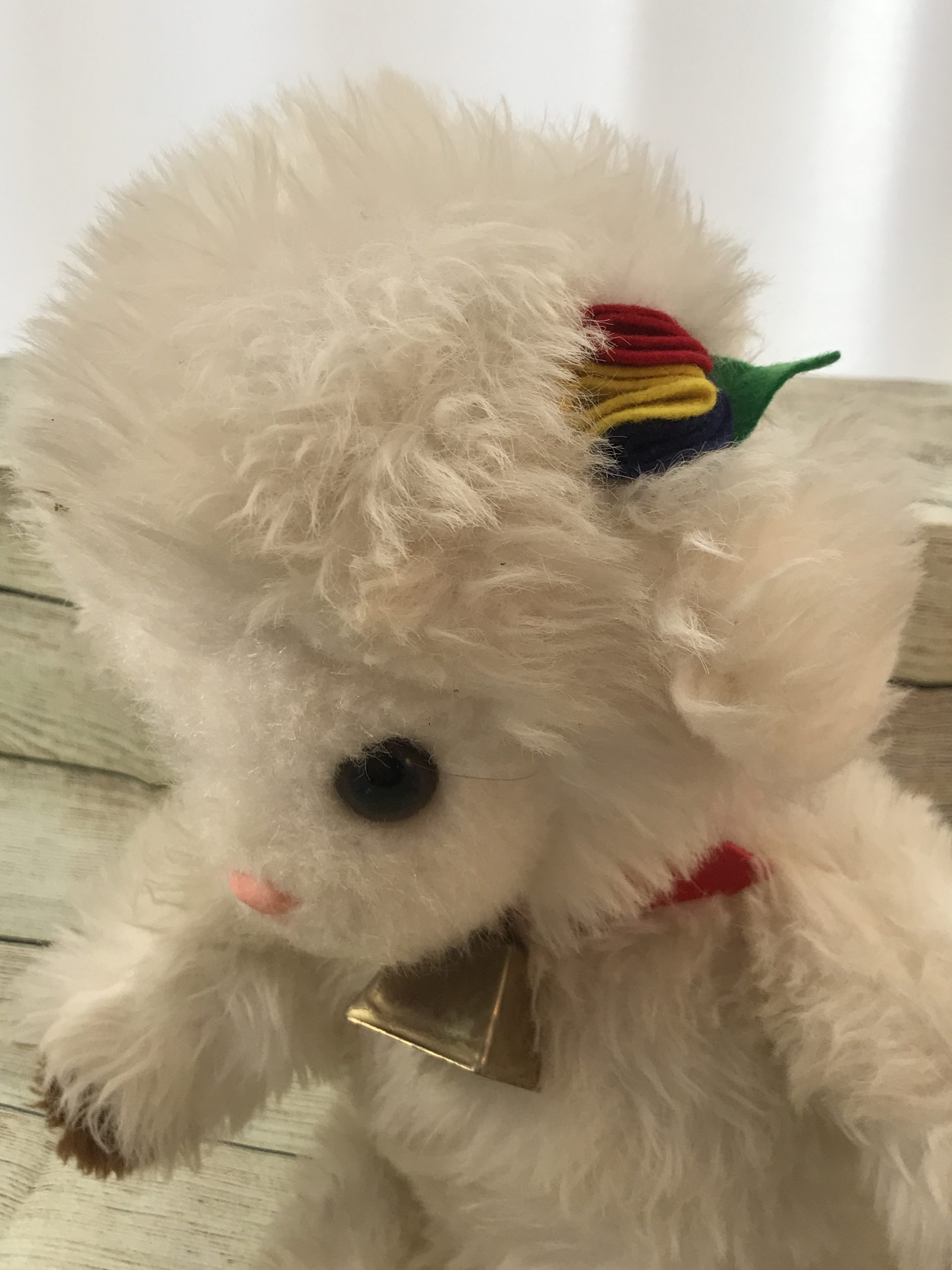 Vintage Sheep with Bell Stuffed Animal (approx 35cm)