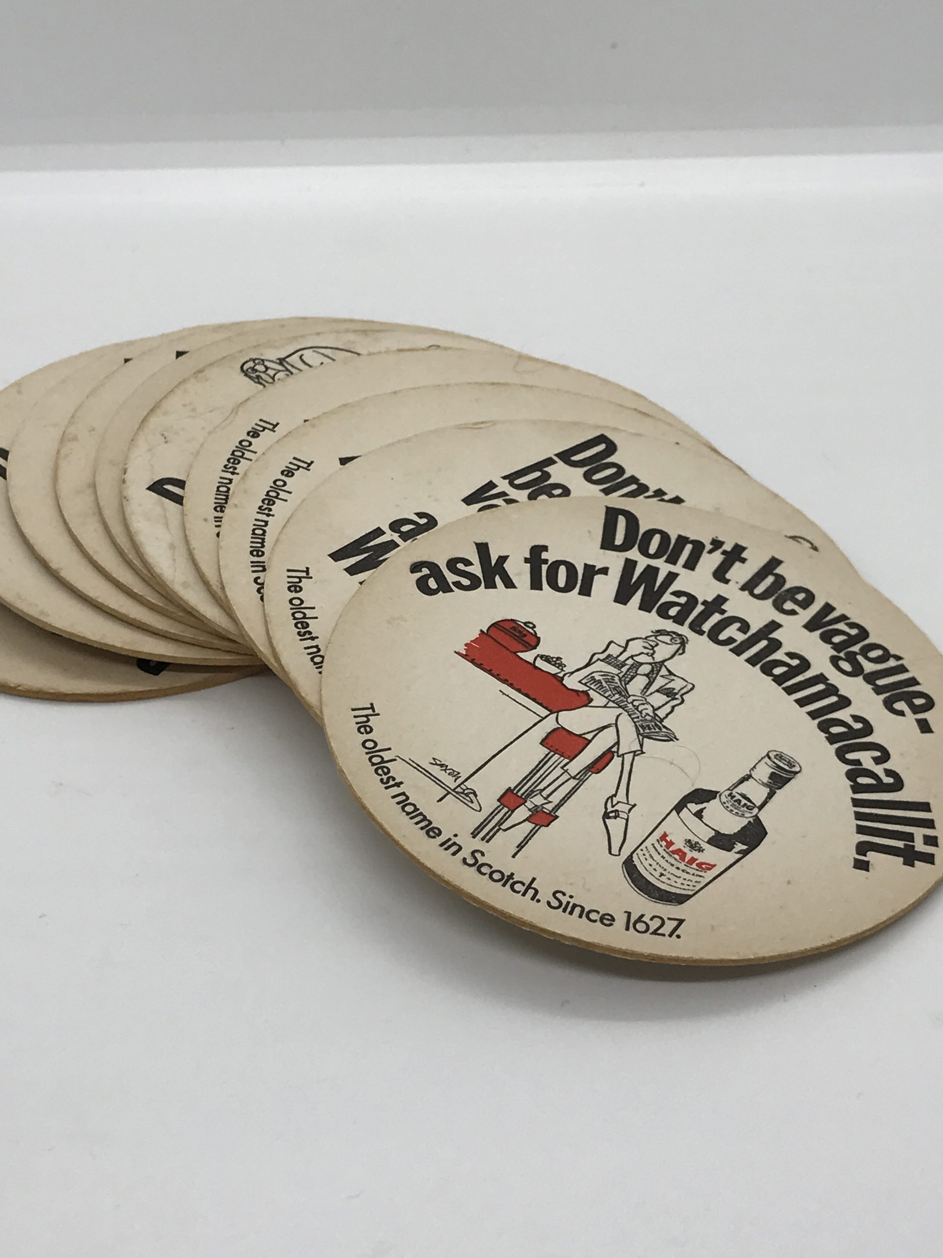 Haig Scotch Whisky Drinks Coaster Barware c1970s (excellent condition) (EACH)