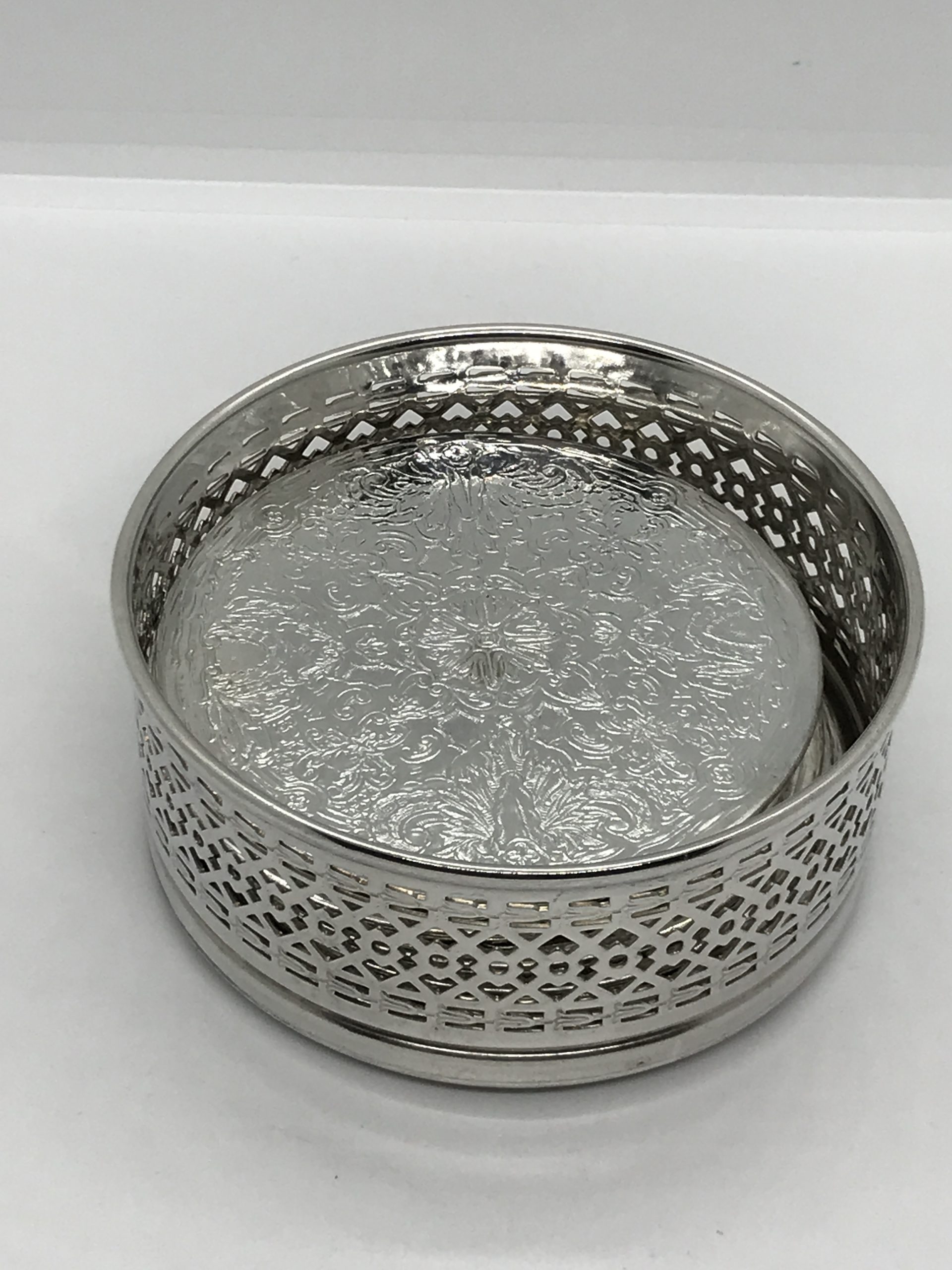 Strachan 6 x Silver plated Coasters and Bottle Coaster