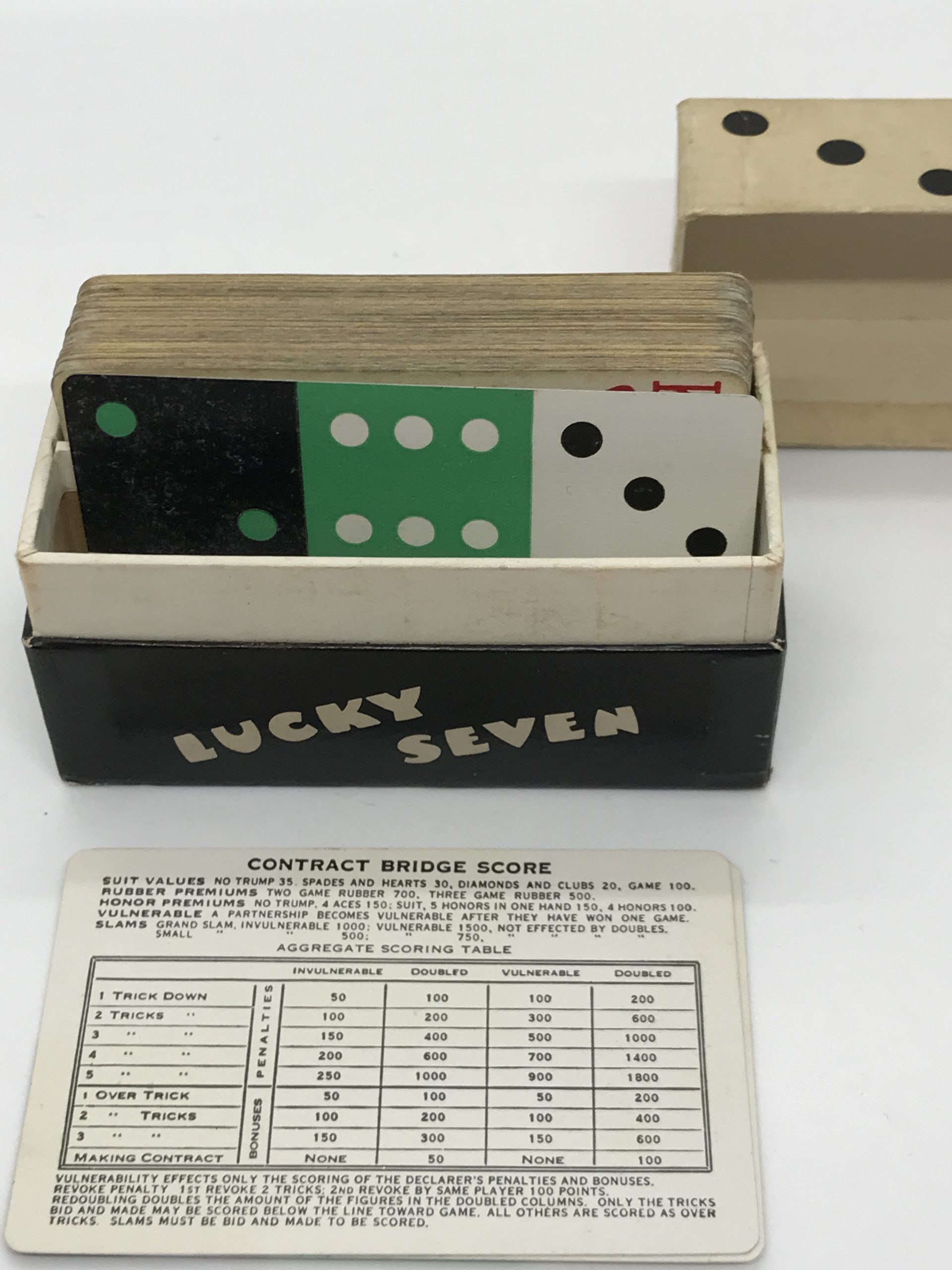 Vintage 1930s Gibson Playing Card Company "Lucky Seven" Contract Bridge Card Game