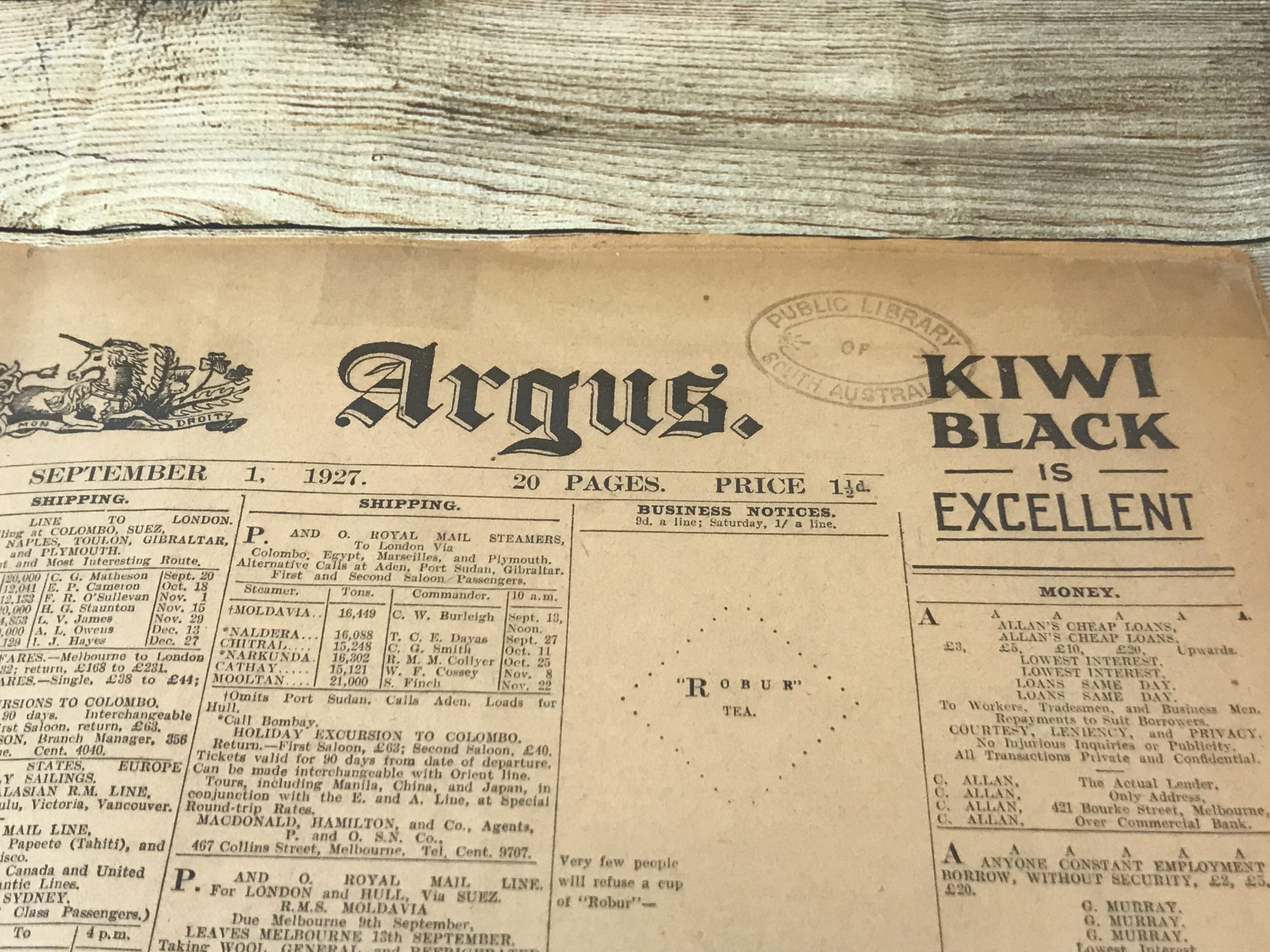 The Argus Newspaper - September 1 1927 - Vintage Keepsakes