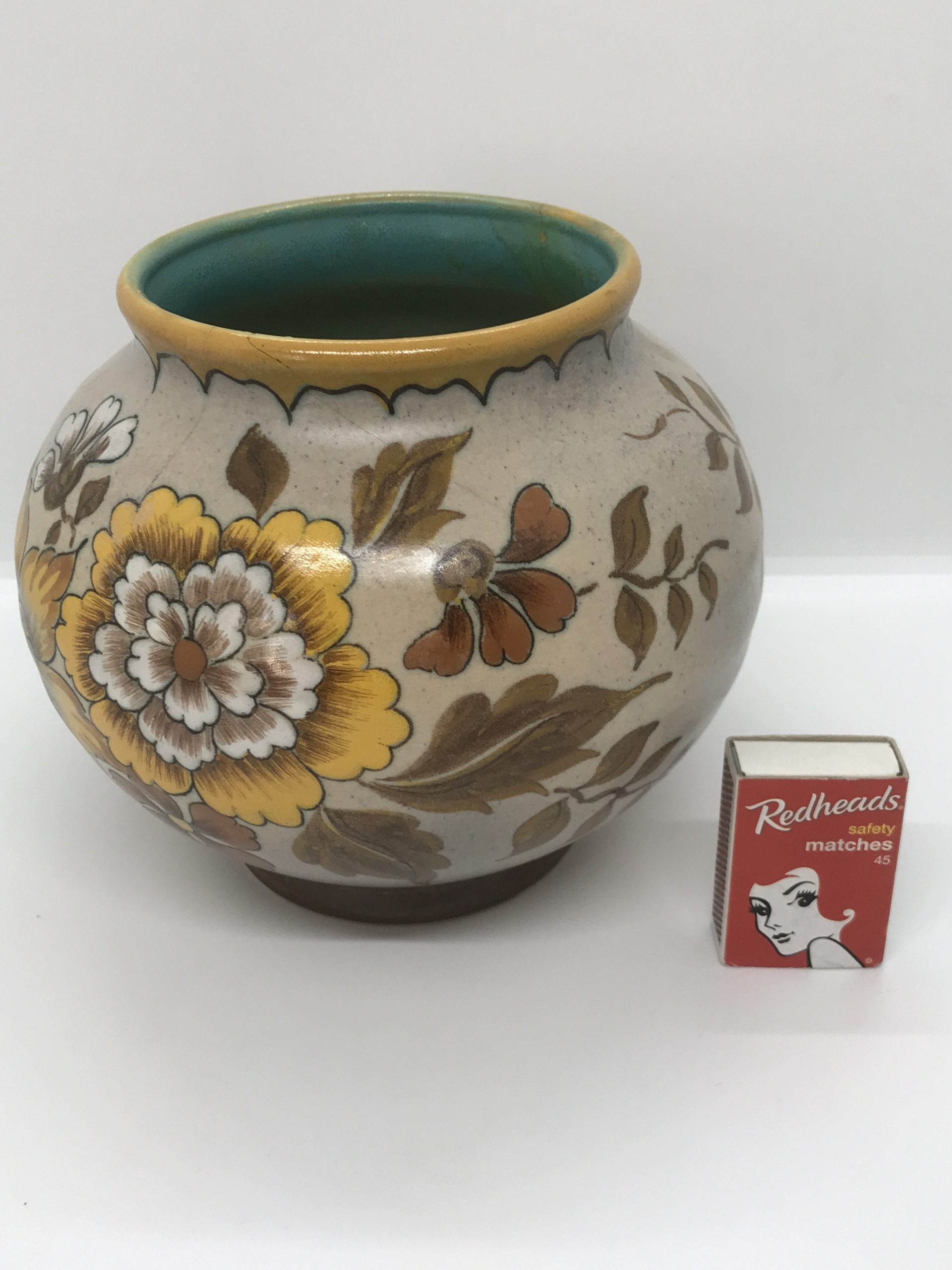 ビンテージgouda pottery Holland flower base Vintage Gouda Pottery
