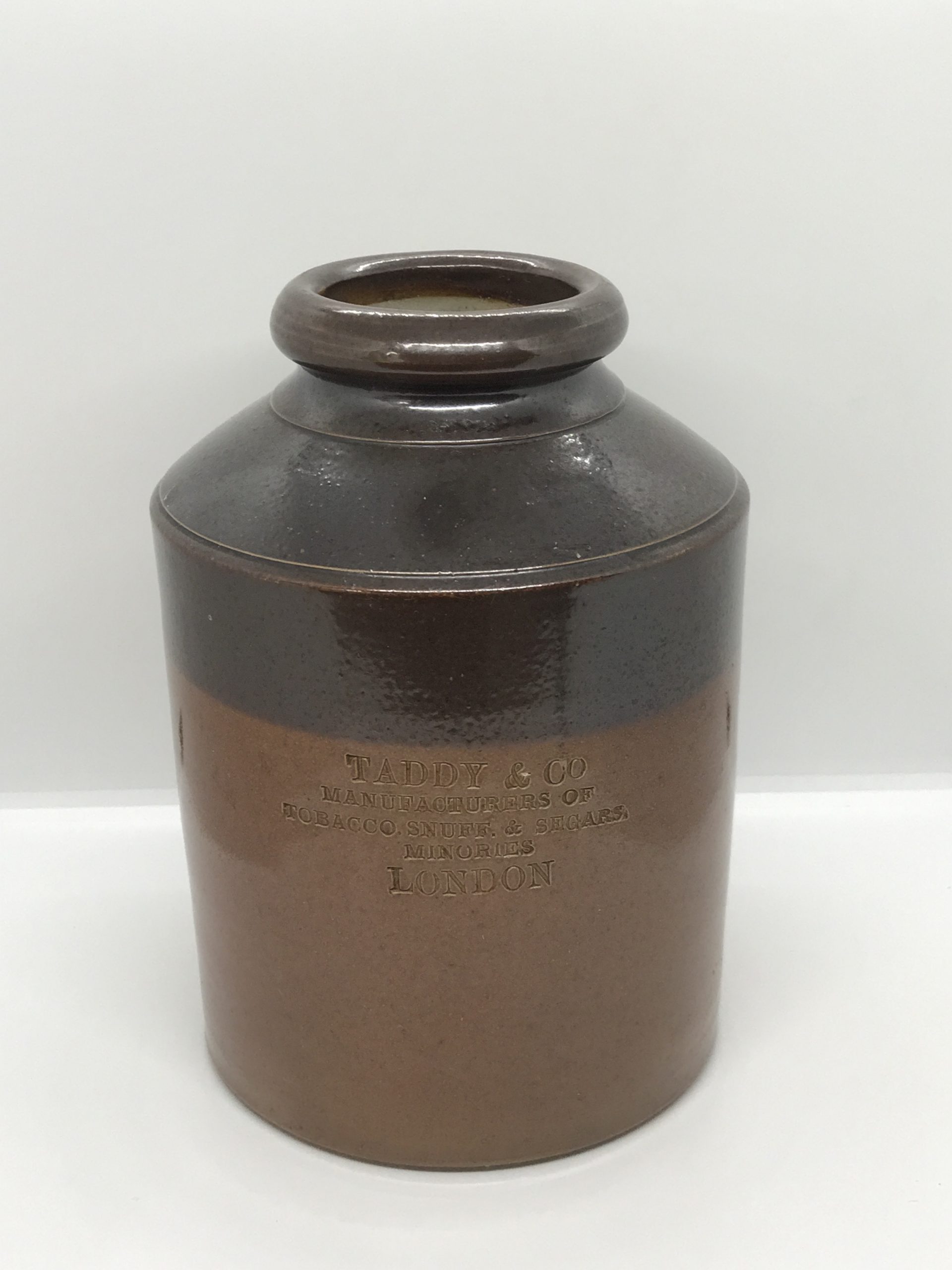 Old Taddy & Co Stoneware Tobacco Jar (22cm tall) Vintage Keepsakes