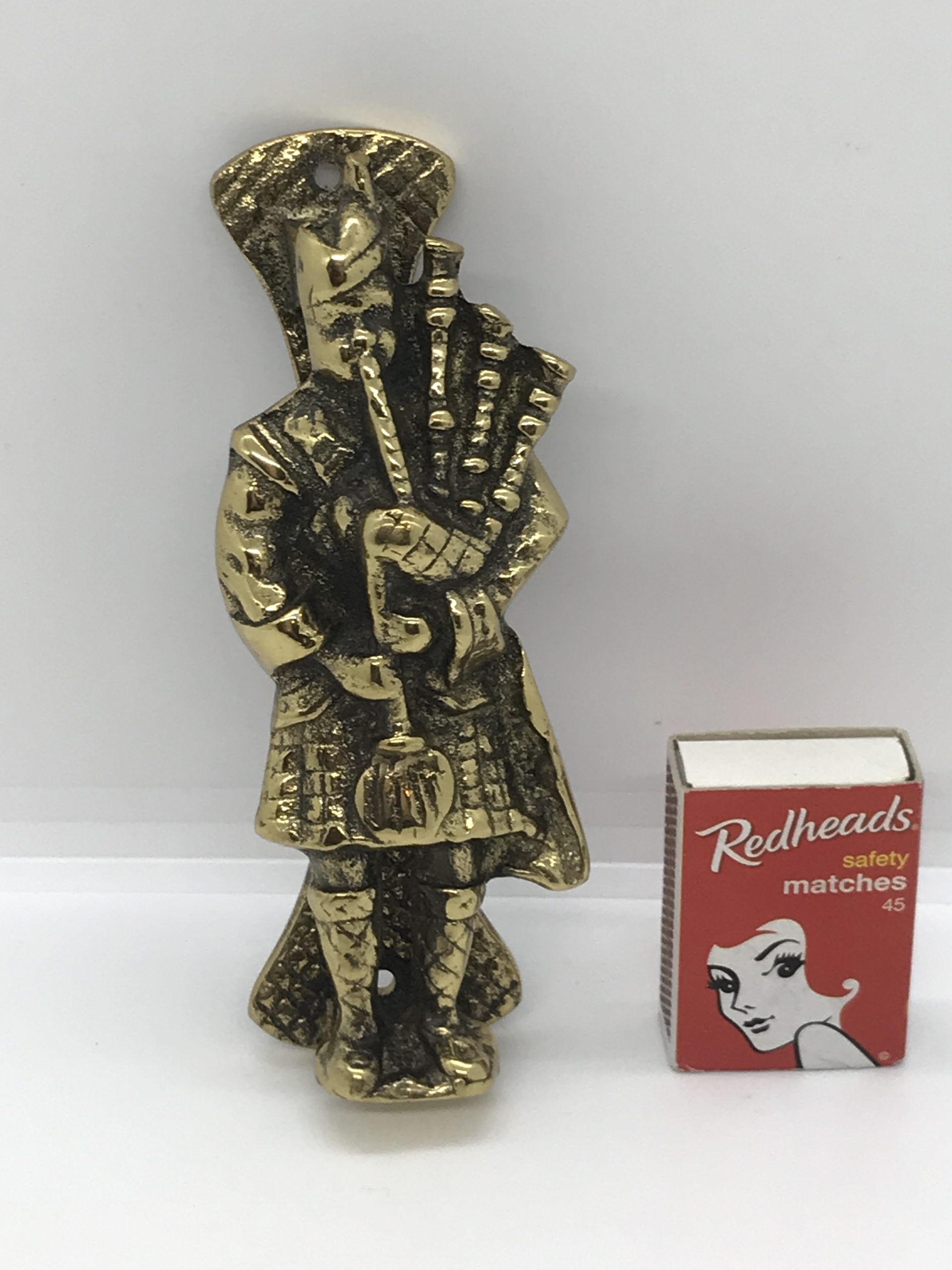 Brass Bagpiper Door Knocker