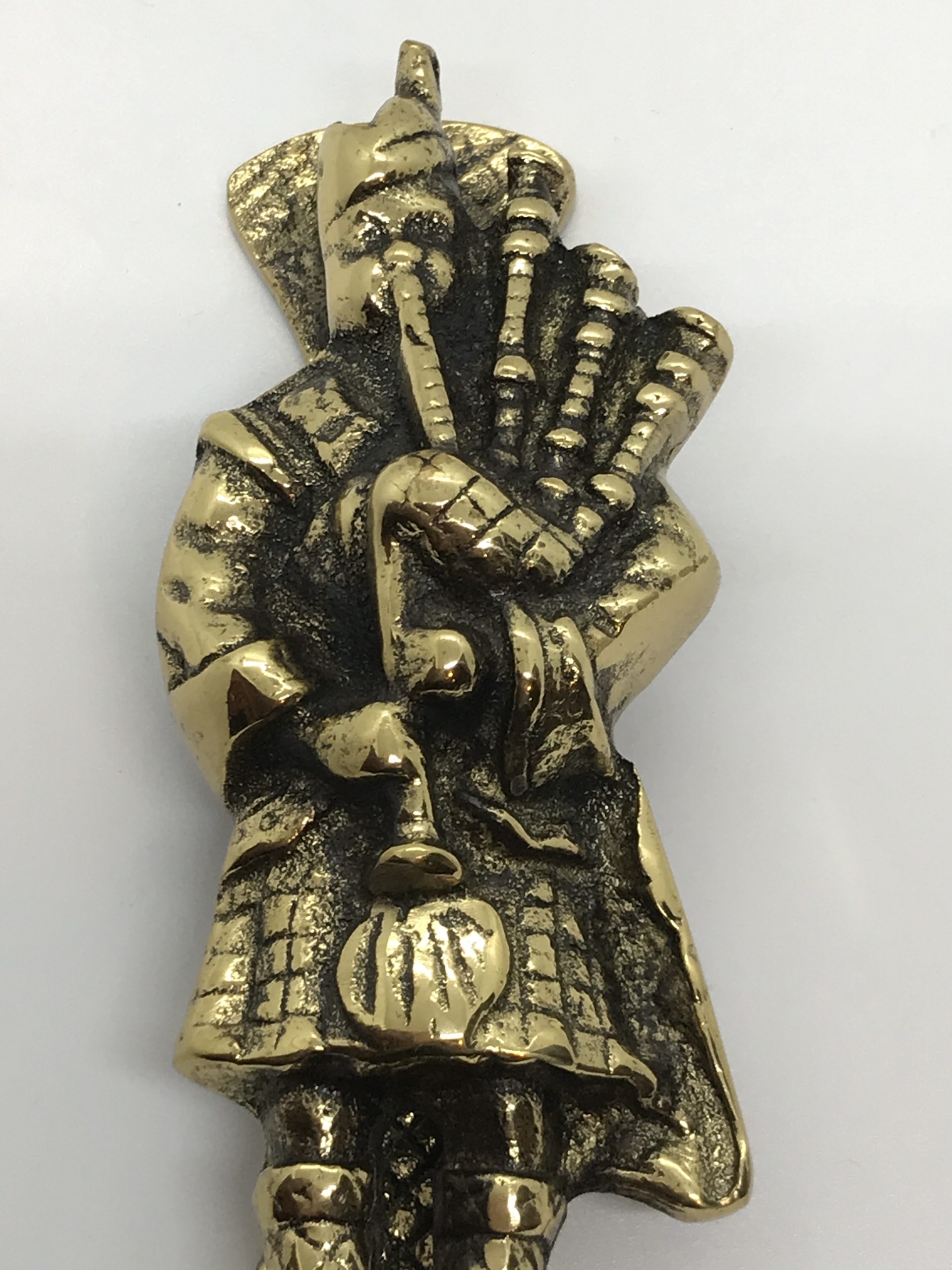 Brass Bagpiper Door Knocker