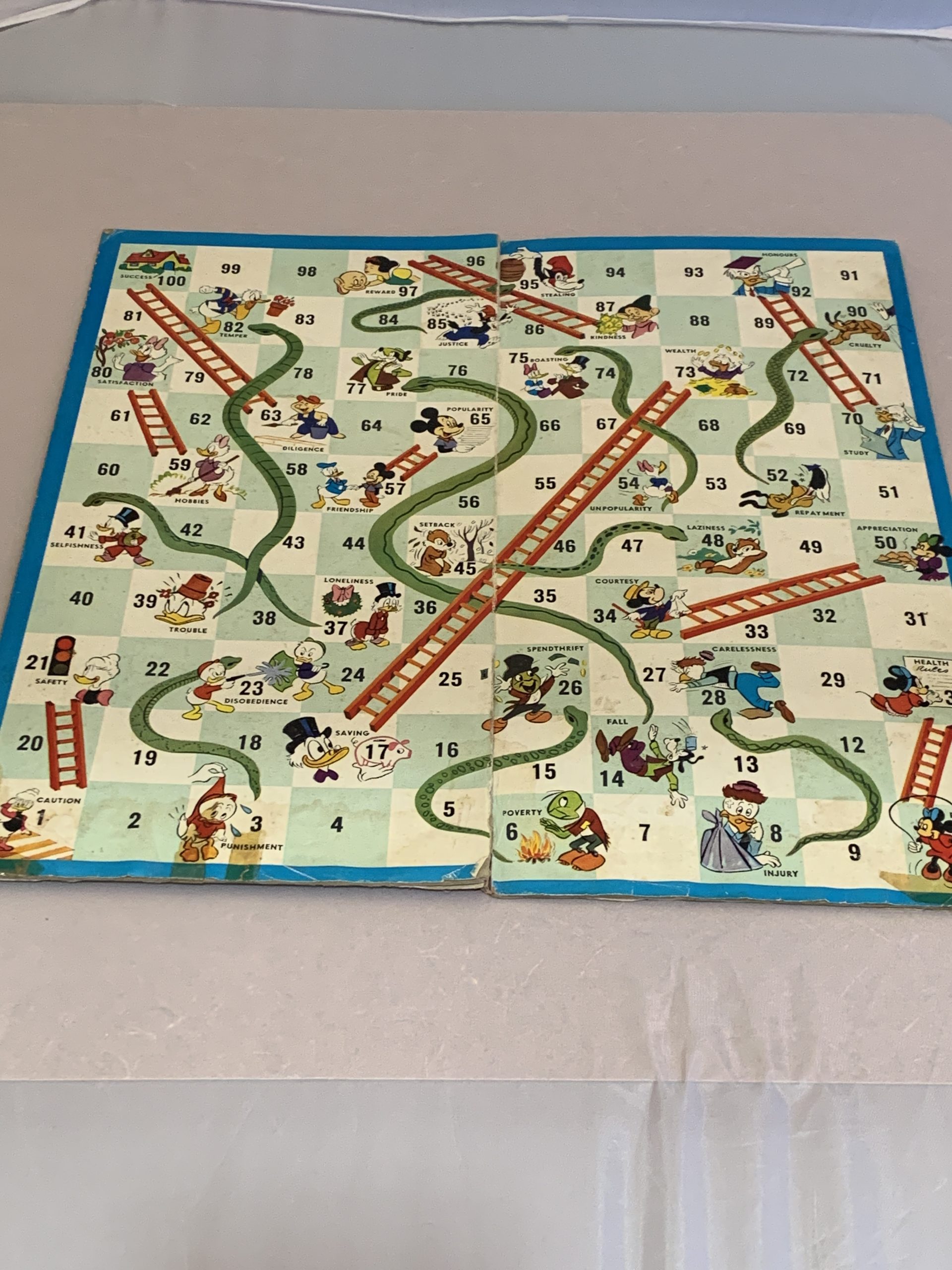 Vintage Disney - Snakes and Ladders Board (condition as pictured ...