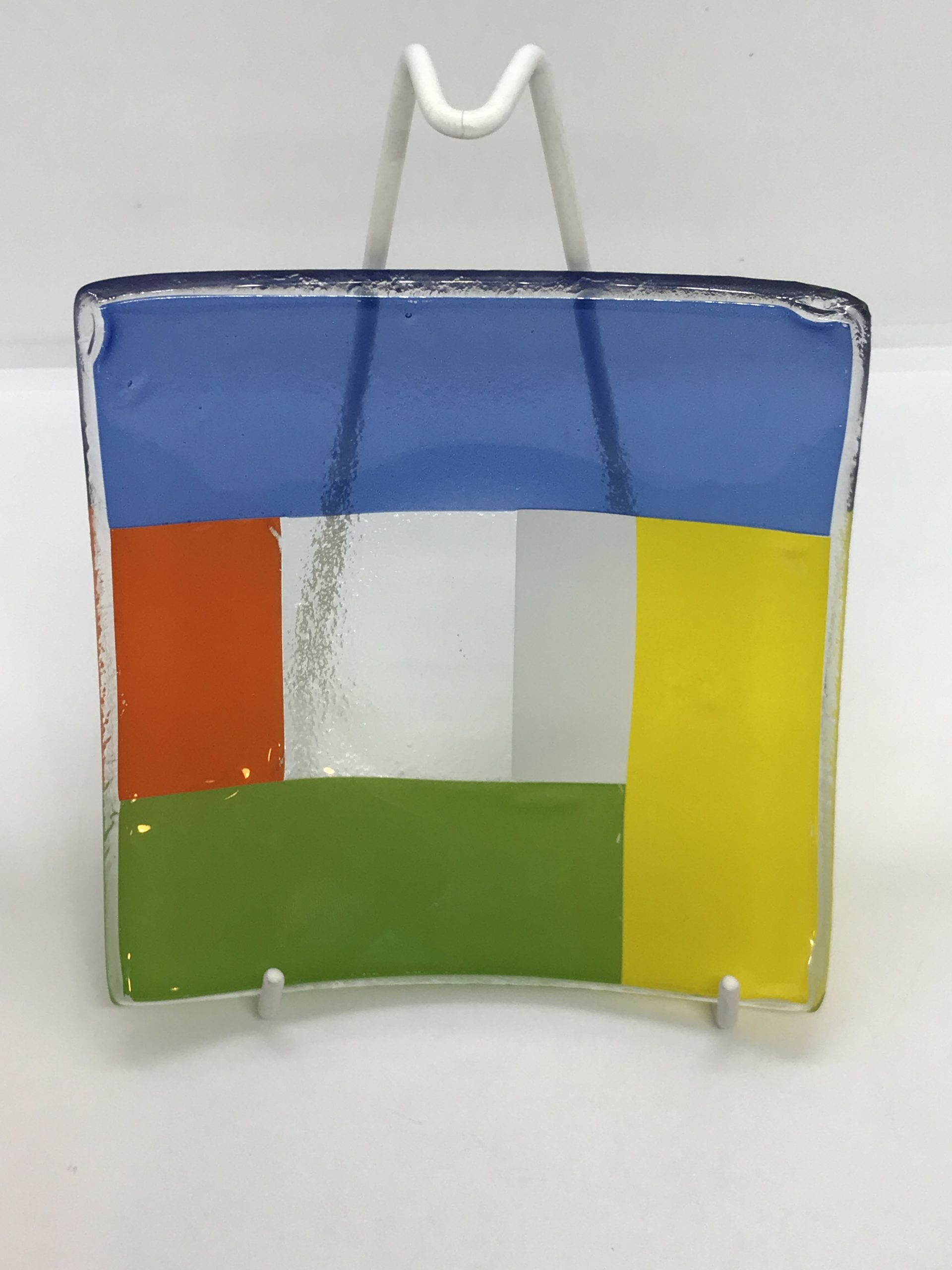 Coloured Square Glass Dish (15cm) - Vintage Keepsakes