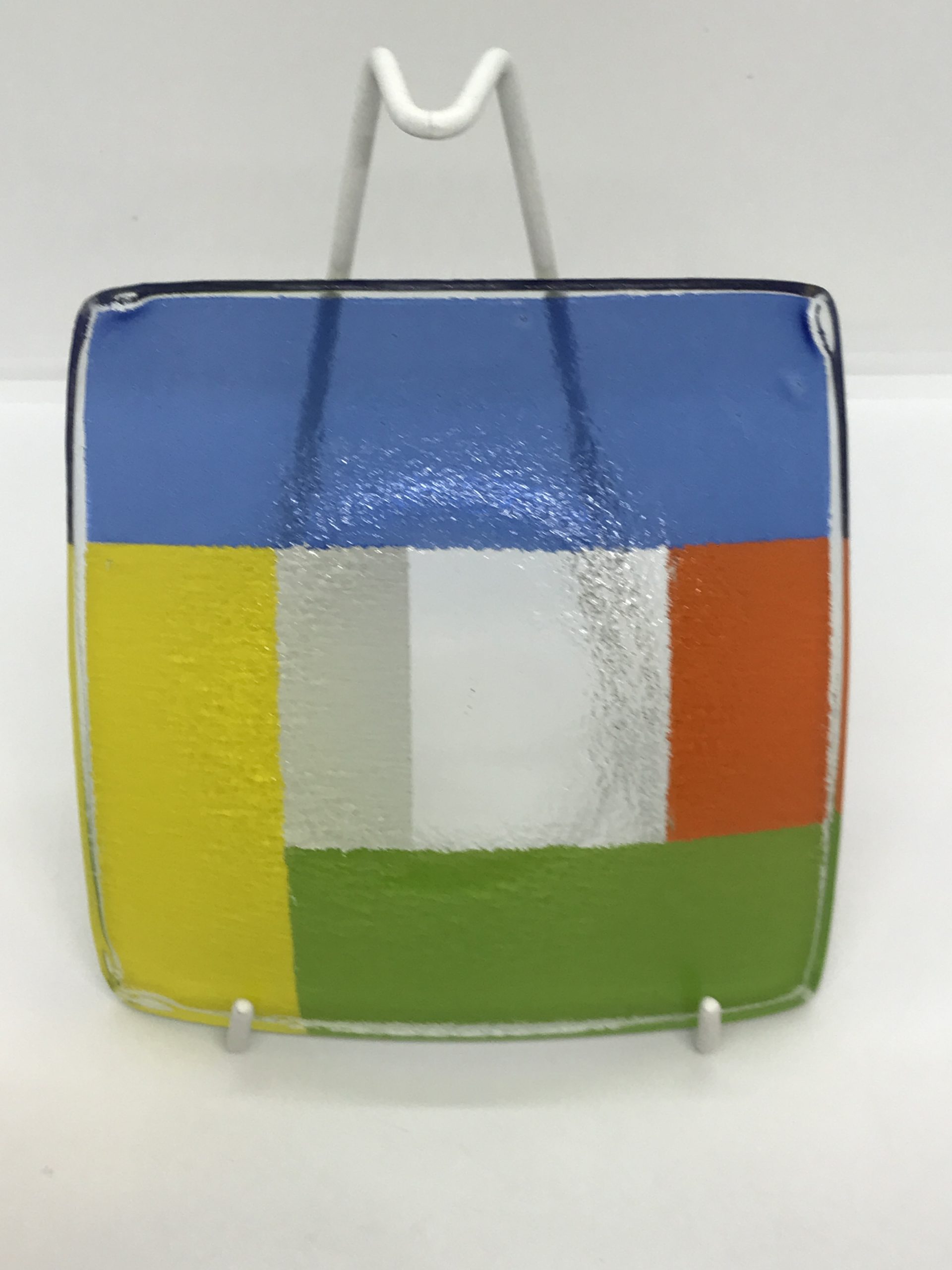 Coloured Square Glass Dish (15cm) - Vintage Keepsakes