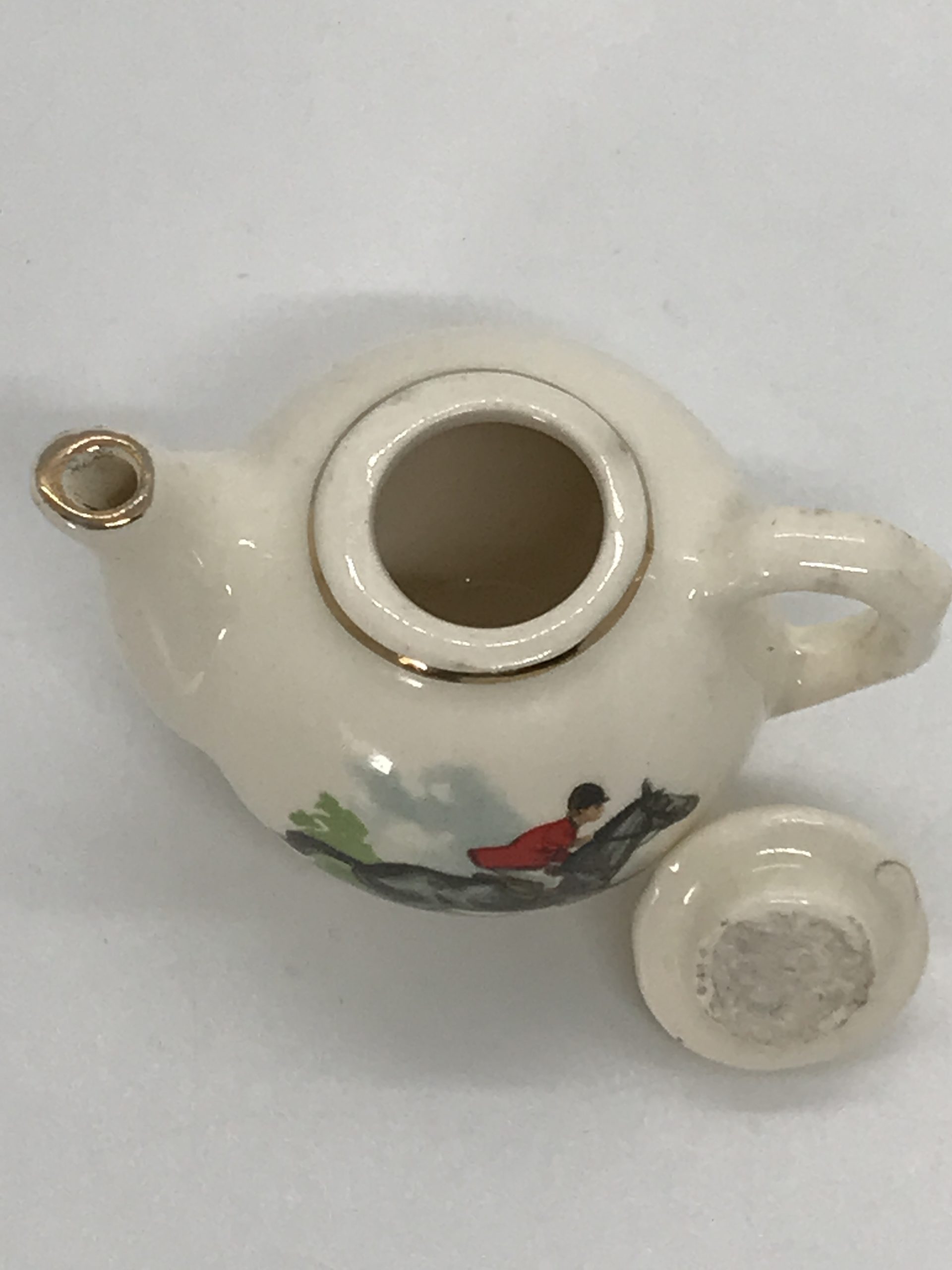 Gems of Tasmania Miniature Teapot and Jug with Horse Rider Vintage