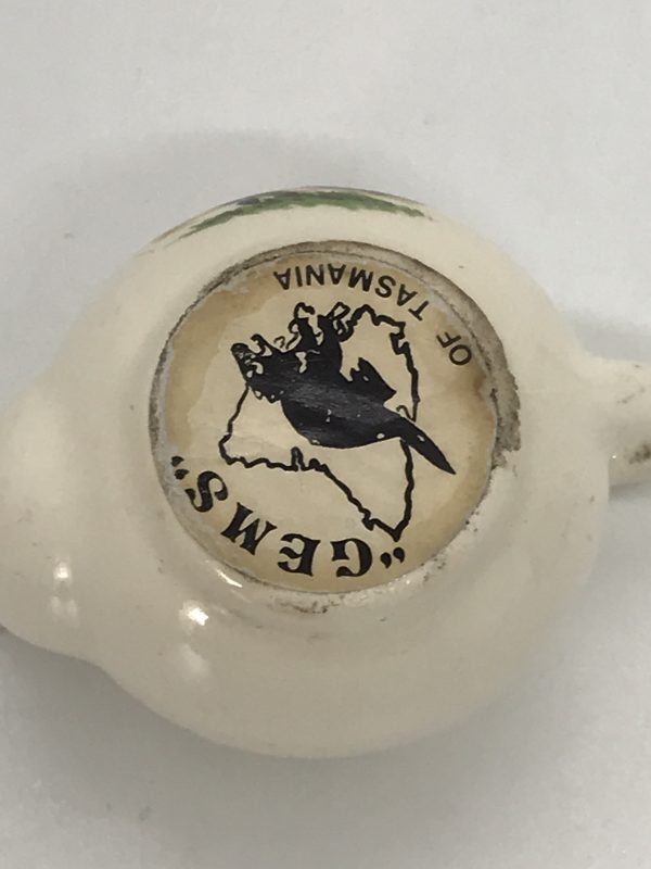 Gems of Tasmania Miniature Teapot and Jug with Horse Rider Vintage Keepsakes