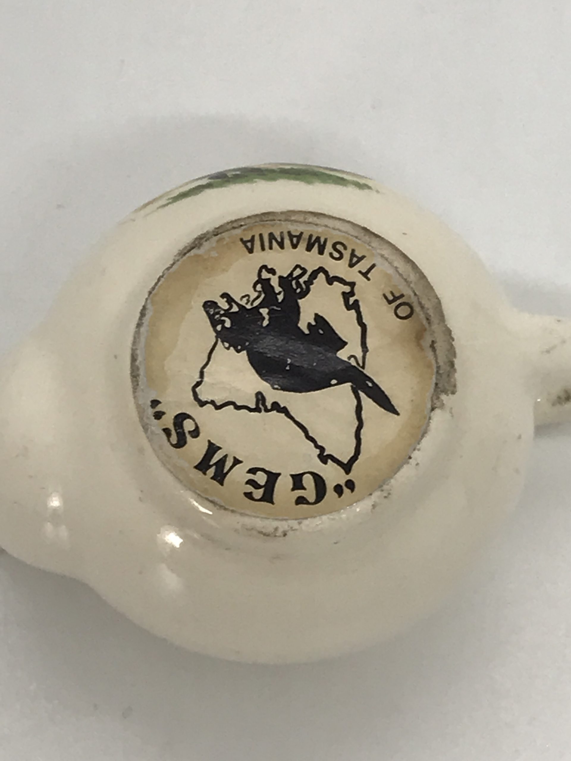 Gems of Tasmania Miniature Teapot and Jug with Horse Rider Vintage