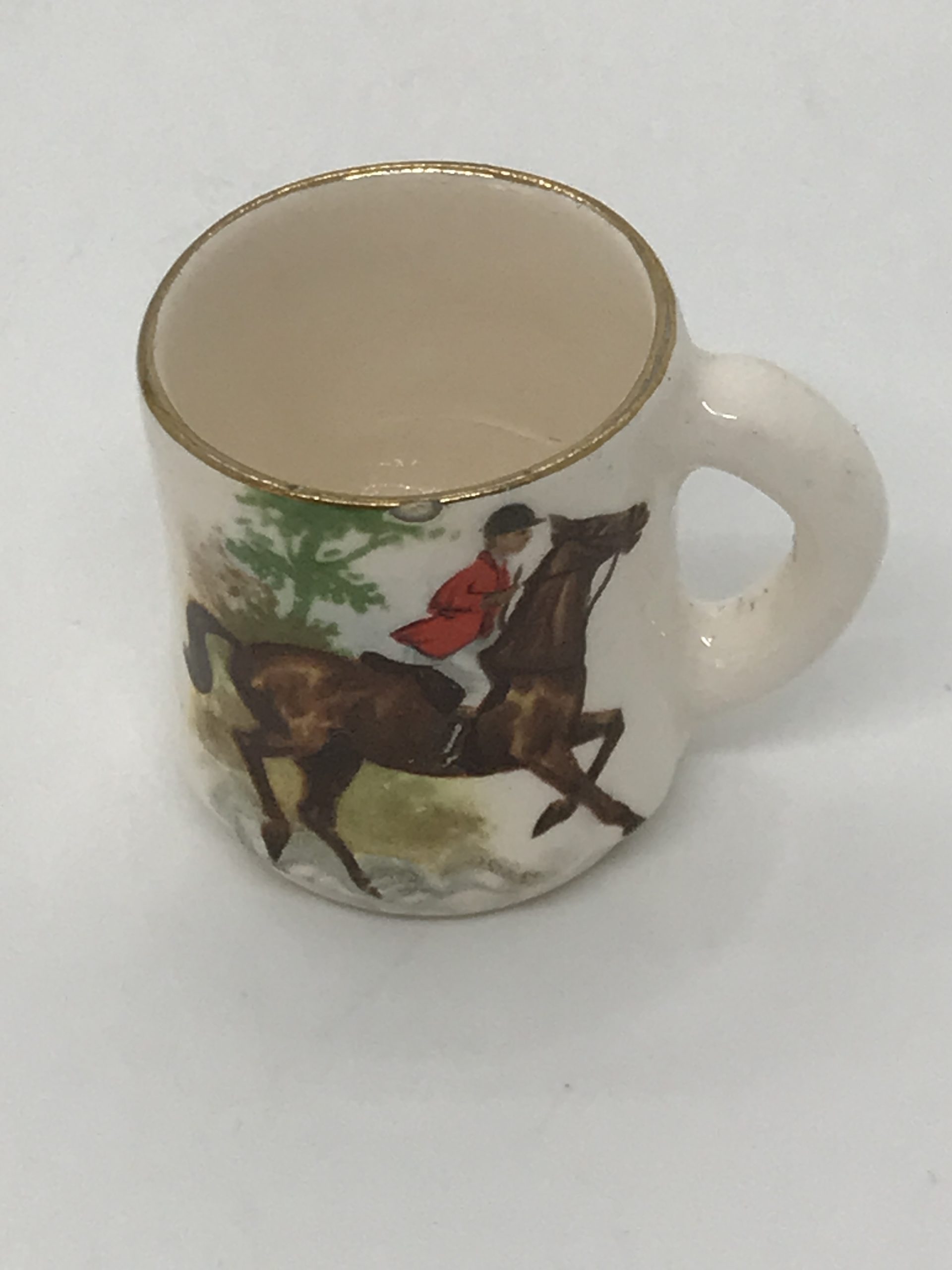 Gems of Tasmania Miniature Teapot and Jug with Horse Rider Vintage Keepsakes