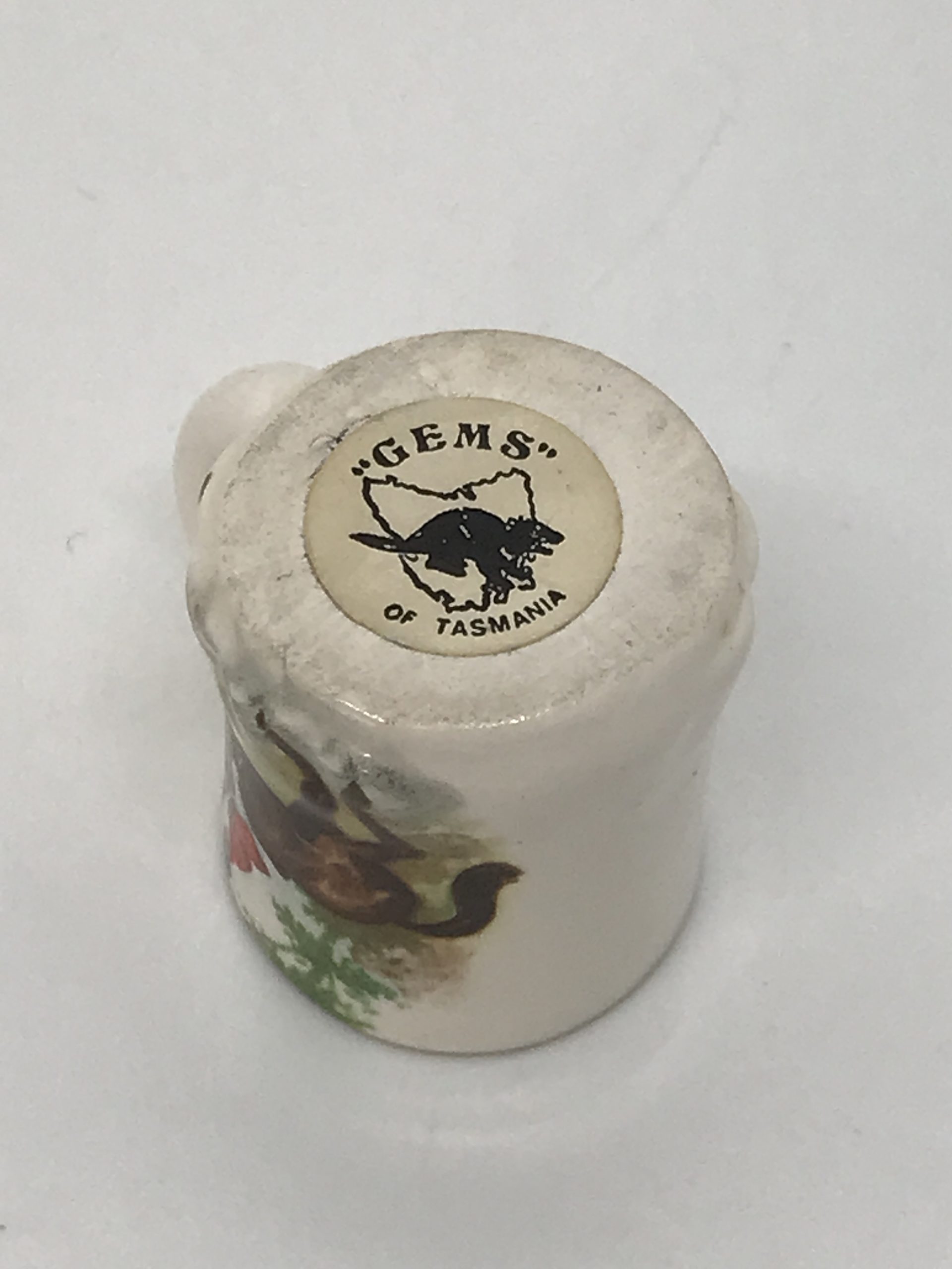 Gems of Tasmania Miniature Teapot and Jug with Horse Rider Vintage Keepsakes