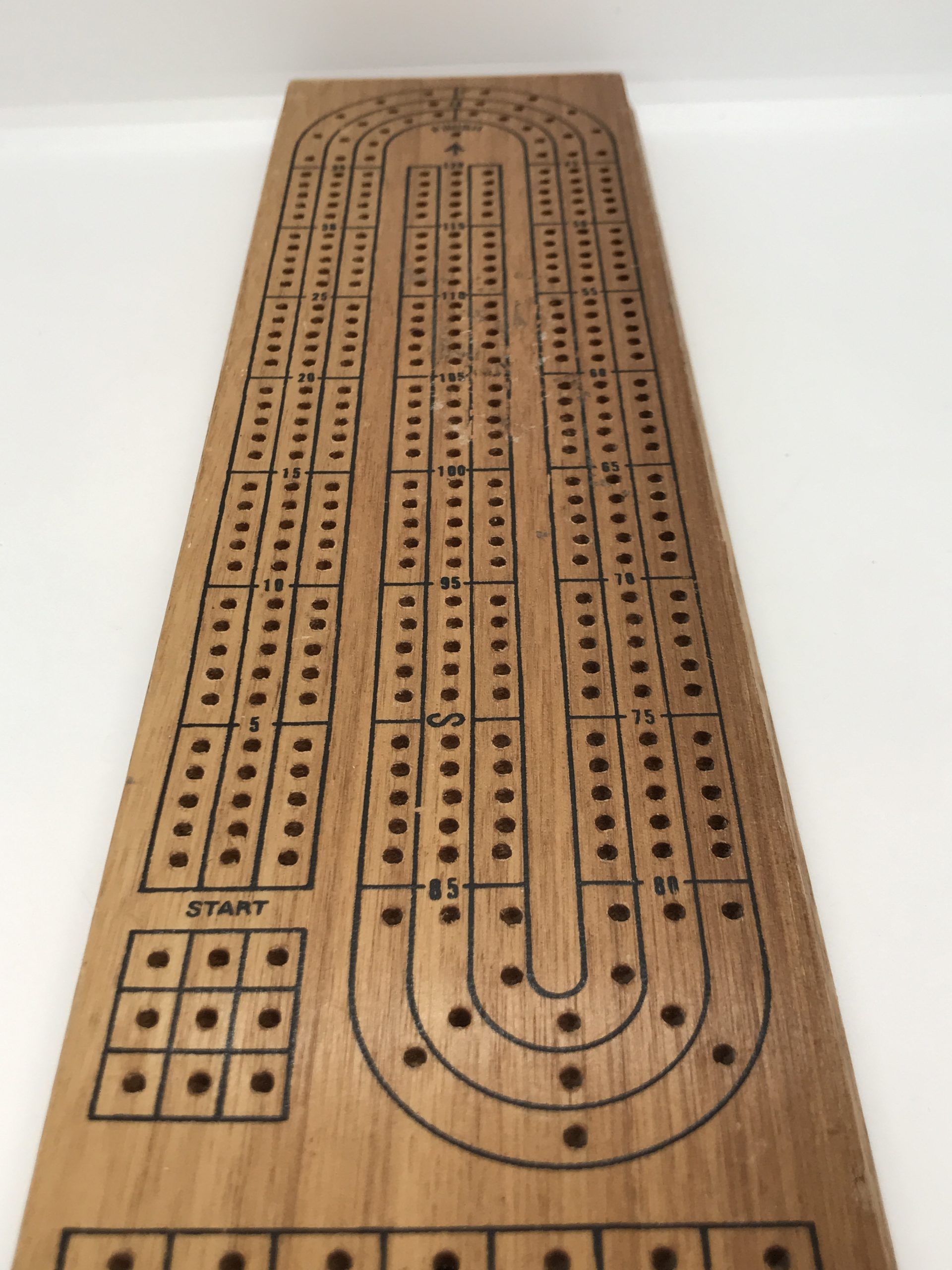 Vintage Wooden Cribbage Board (No pegs) Vintage Keepsakes