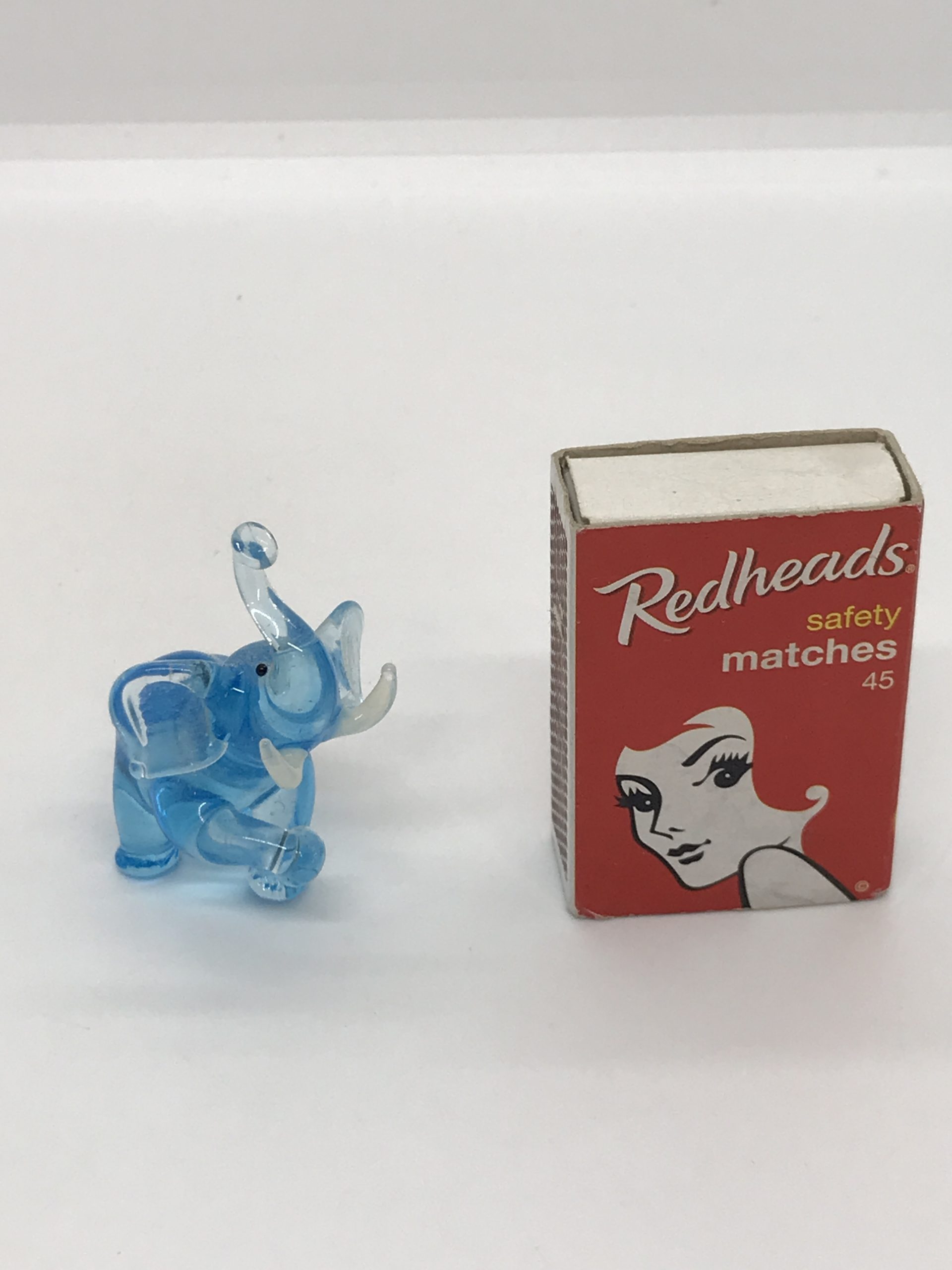 Small Blue Glass Elephant