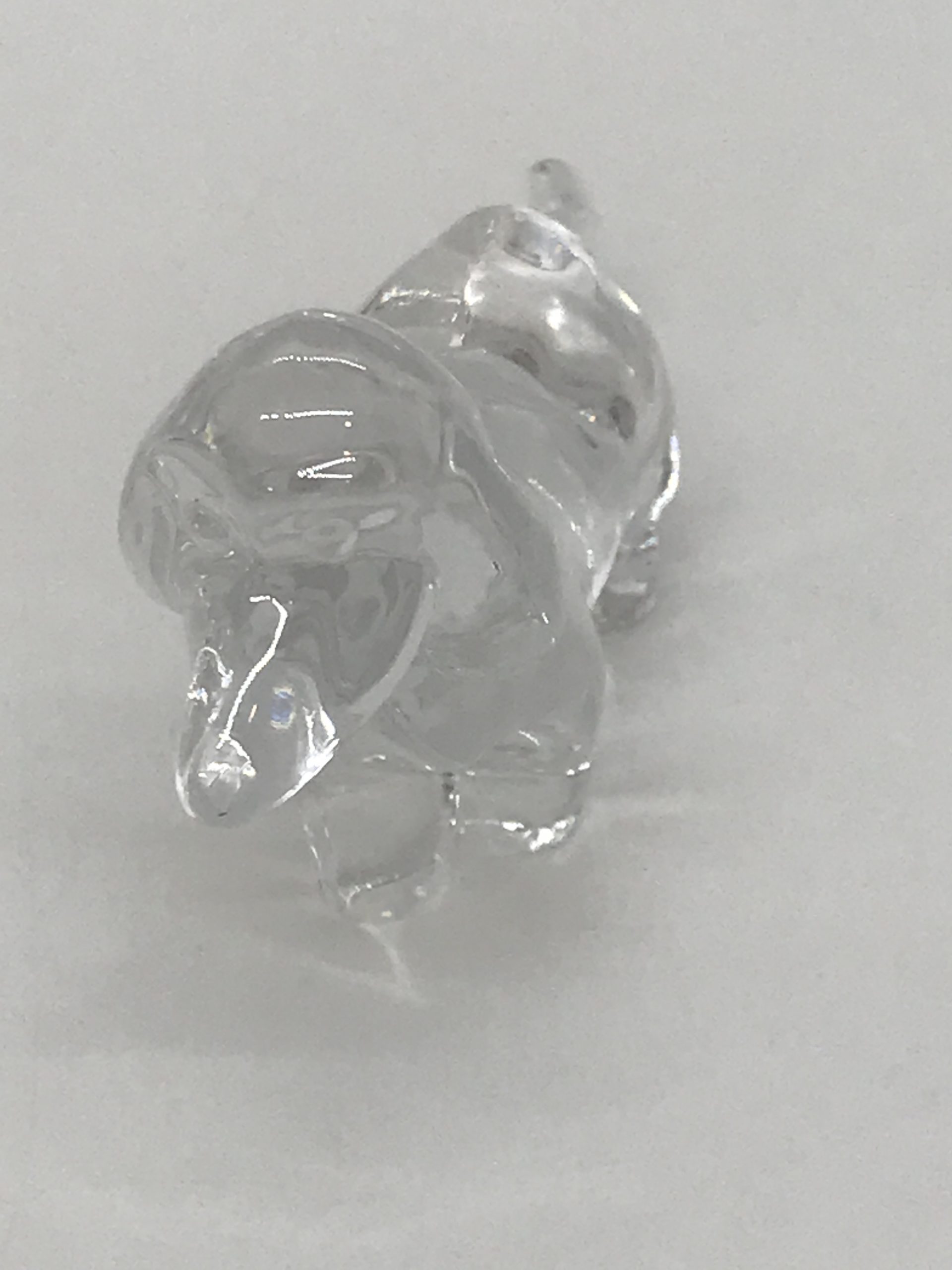 Swedish Glass Weiner Dog Figurine Scandinavian Crystal 1980 - 10cm long