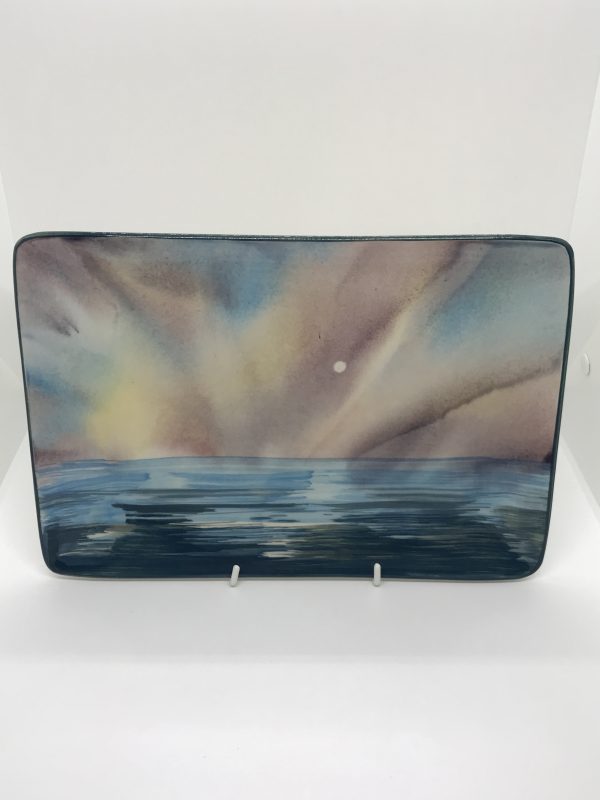 Bendigo Pottery Rectangular Platter signed Faye Brady 30x20cm Vintage