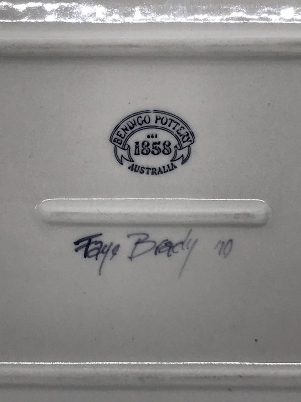 Bendigo Pottery Rectangular Platter signed Faye Brady 30x20cm Vintage