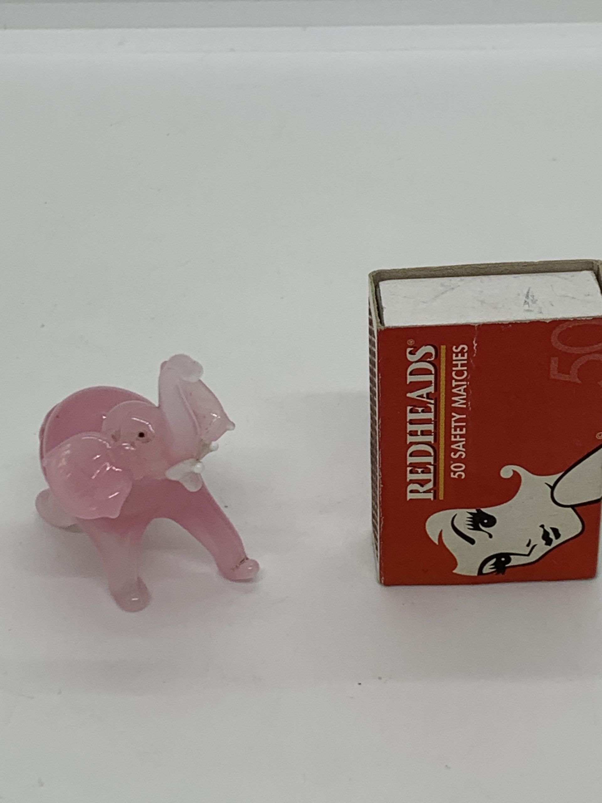 Small Pink Glass Elephants (about 6cm high)
