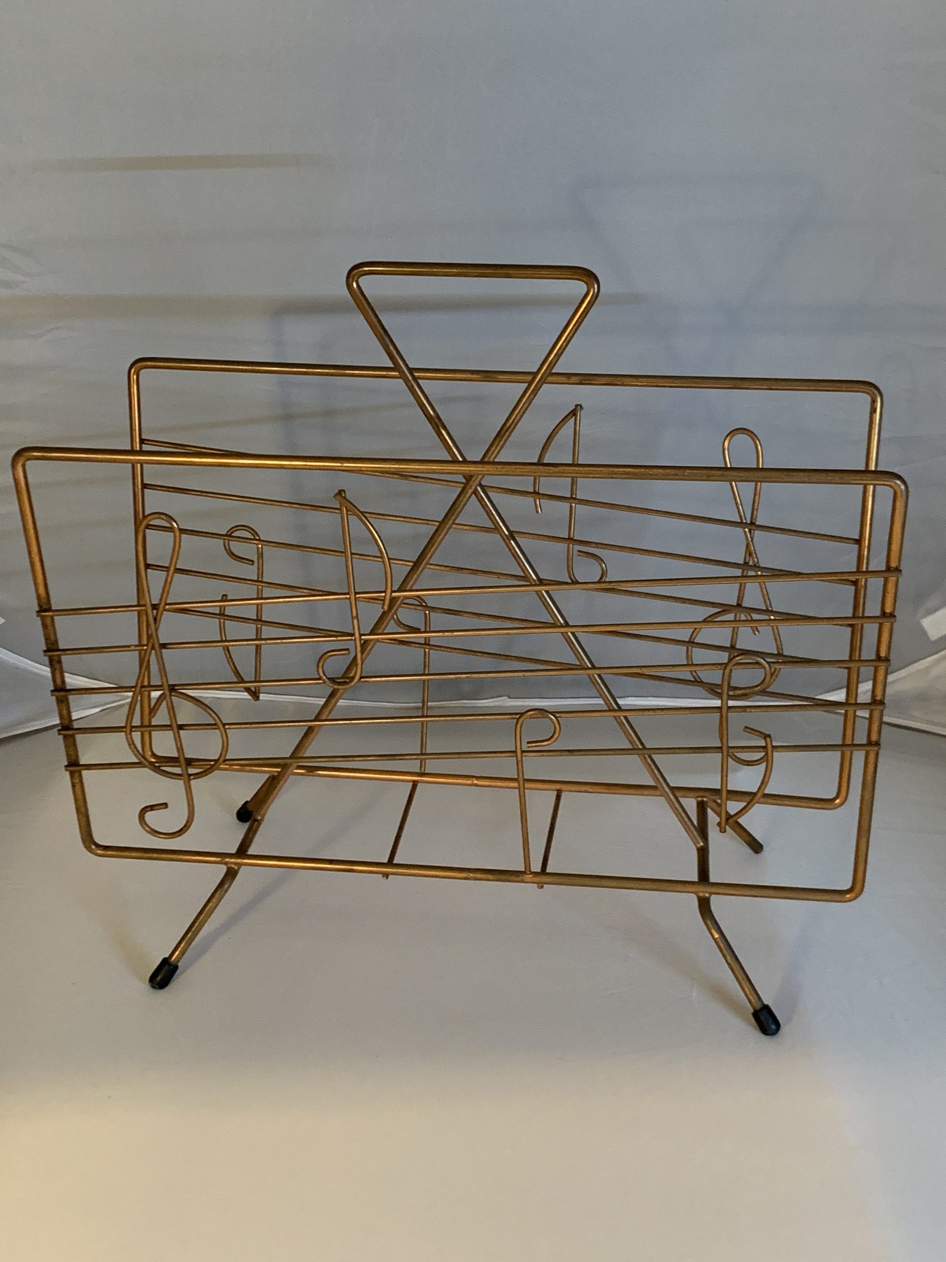 Note Rack Image Vintage Metal Magazine Rack (or Music Holder) with Musical Notes ...