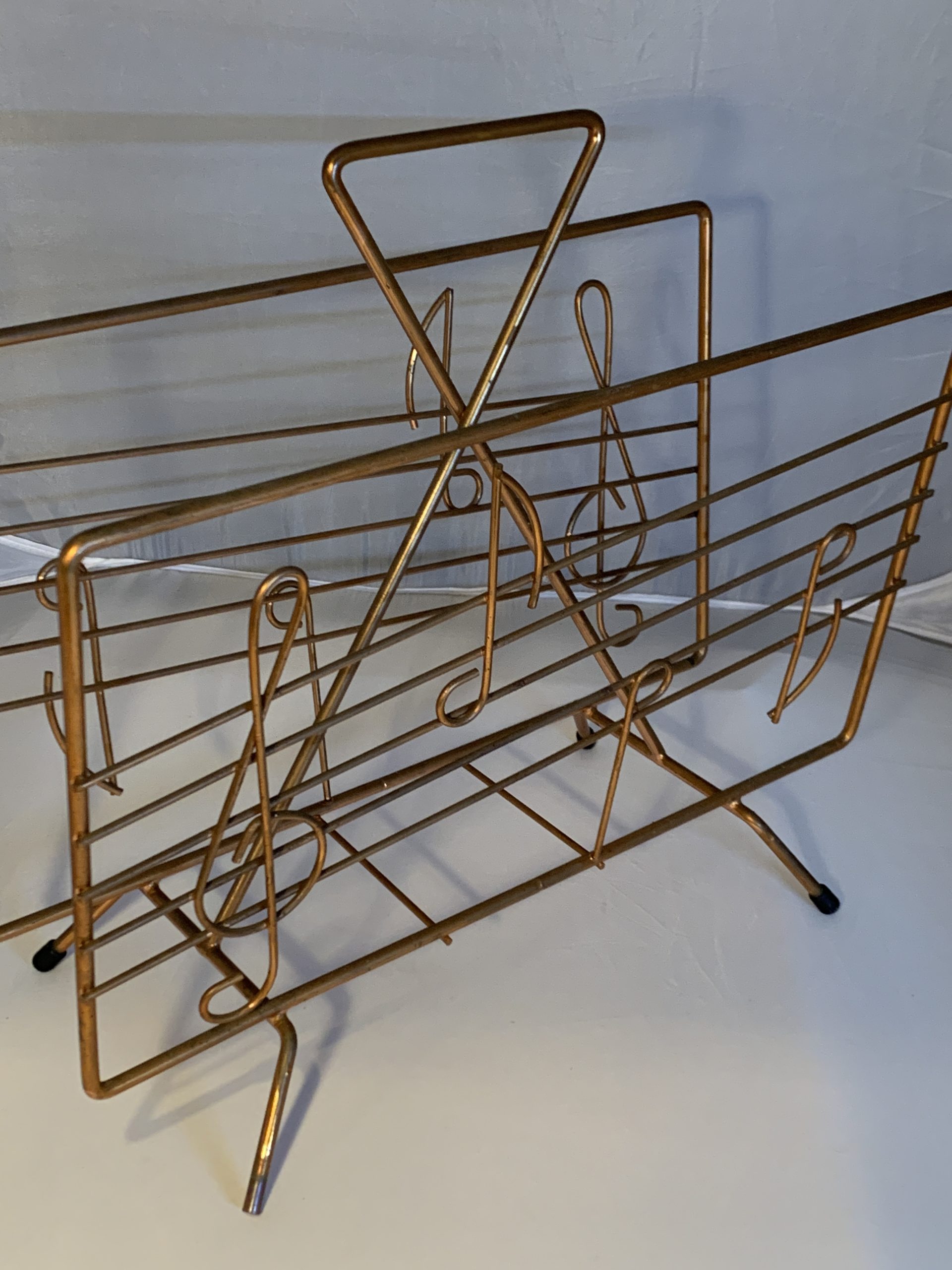 Note Rack Image Vintage Metal Magazine Rack (or Music Holder) with Musical Notes ...
