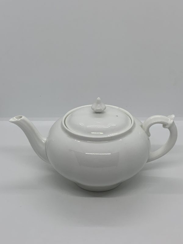Royal Crown Derby plain white bone china teapot Beaufort Shape. Made in