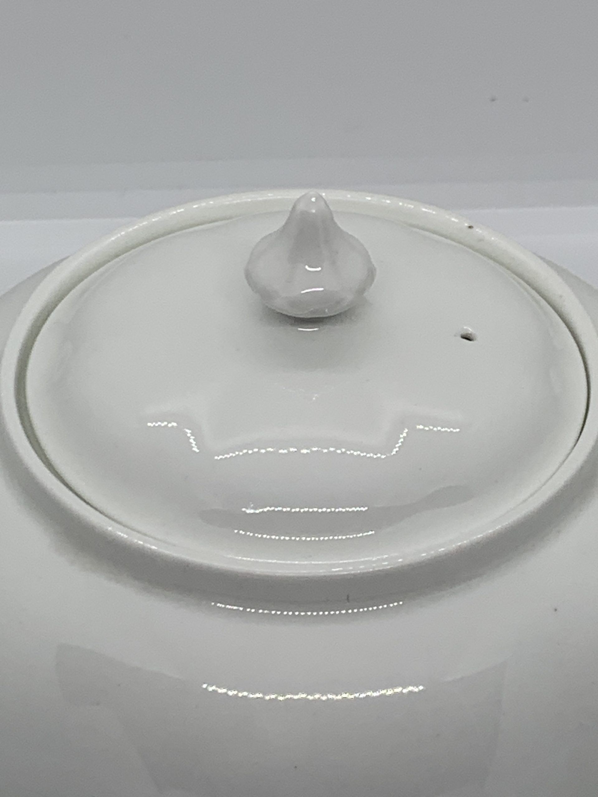 Royal Crown Derby plain white bone china teapot Beaufort Shape. Made in England 1917 Vintage