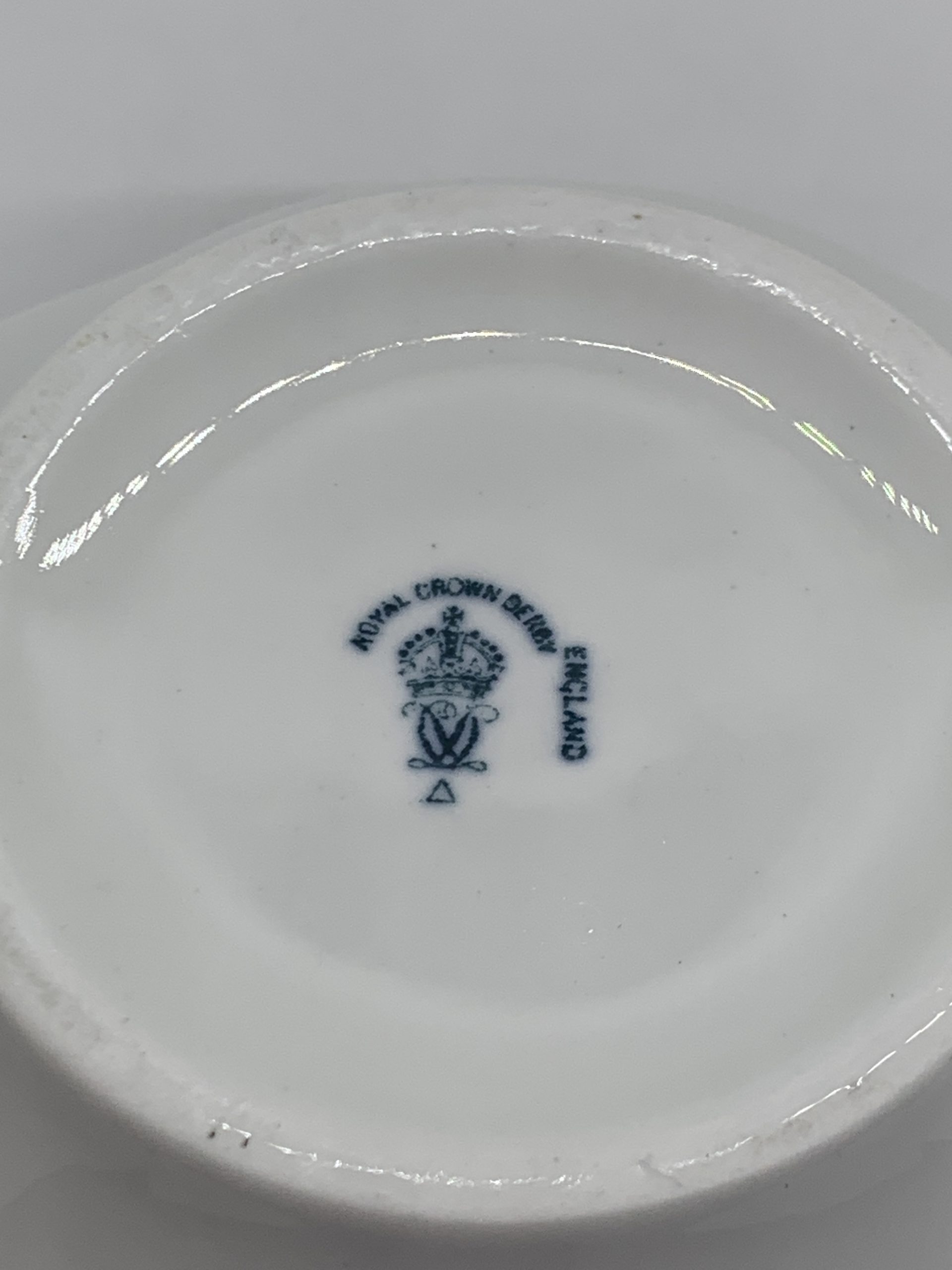 Royal Crown Derby plain white bone china teapot Beaufort Shape. Made in England 1917 Vintage