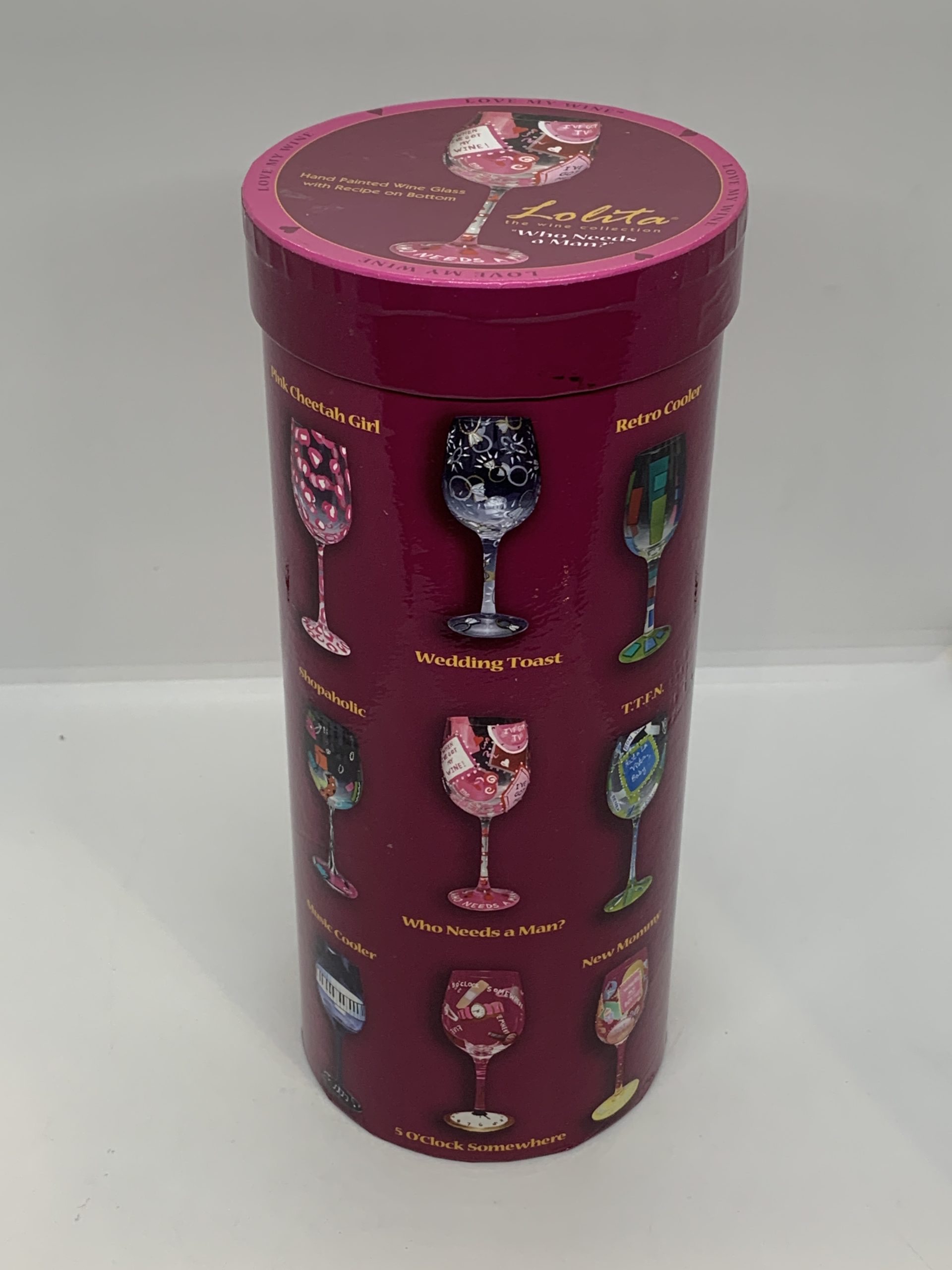 Lolita Who Needs a Man Gift boxed wine glass