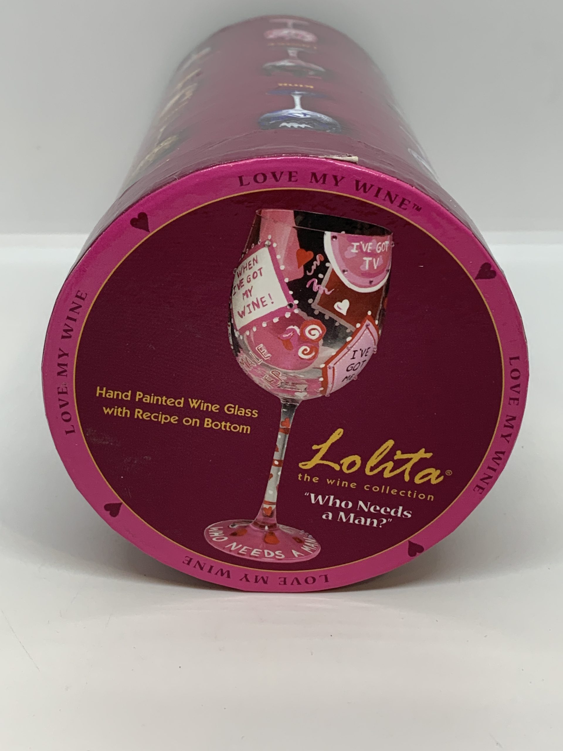 Lolita Who Needs a Man Gift boxed wine glass