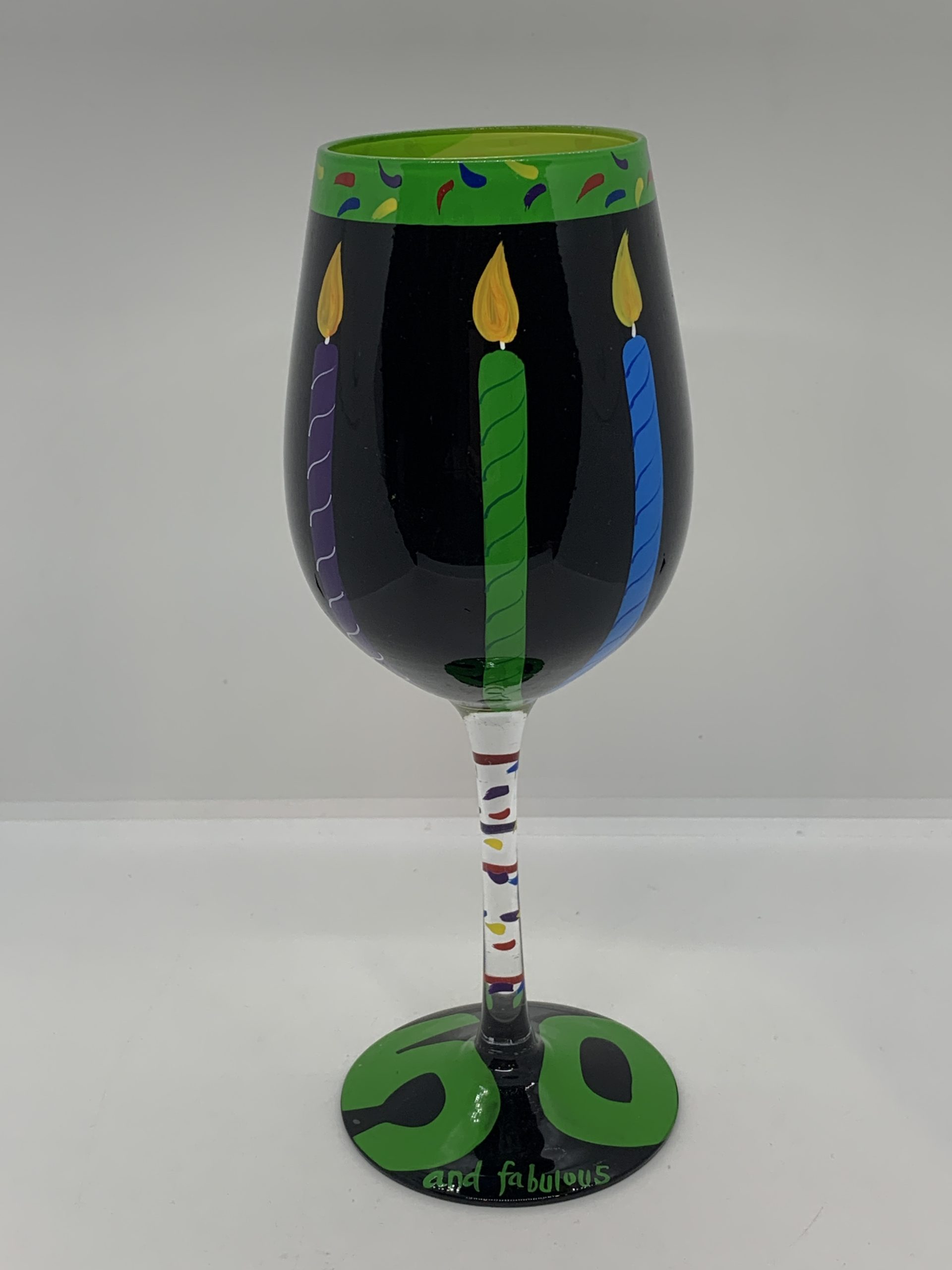 Lolita 50 and Fabulous Wine Glass - Hand Painted