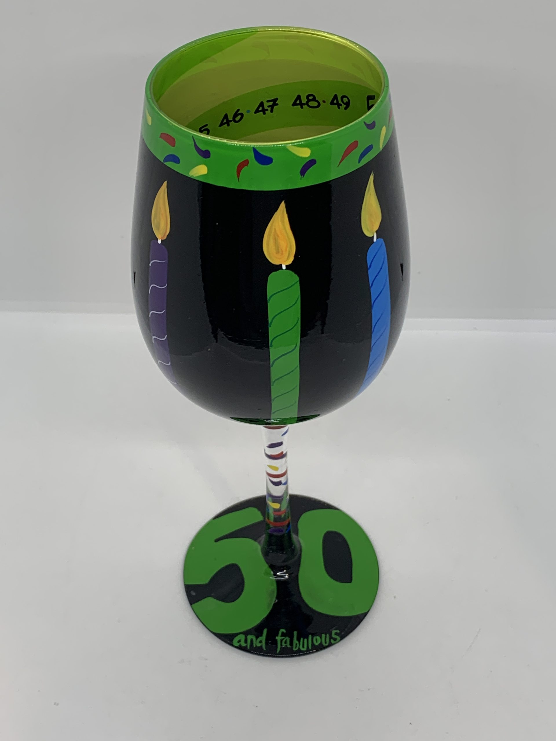 Lolita 50 and Fabulous Wine Glass - Hand Painted
