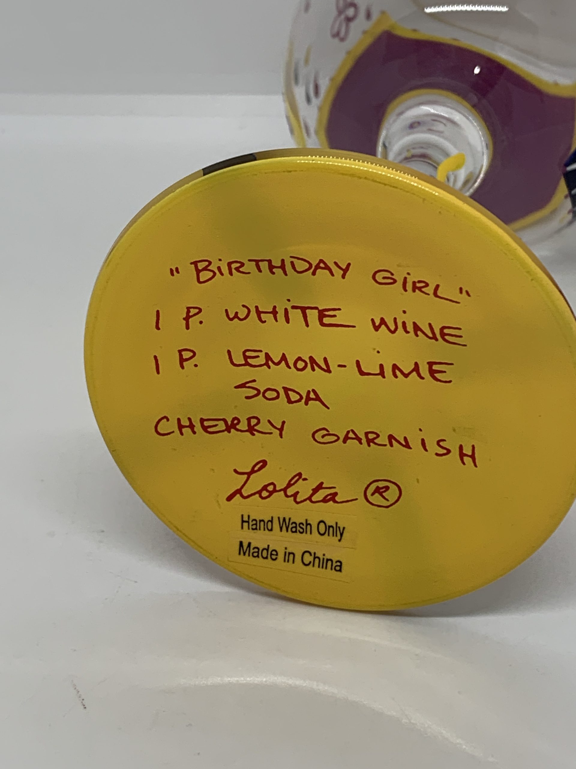 Lolita Birthday Girl Wine Glass - Hand Painted