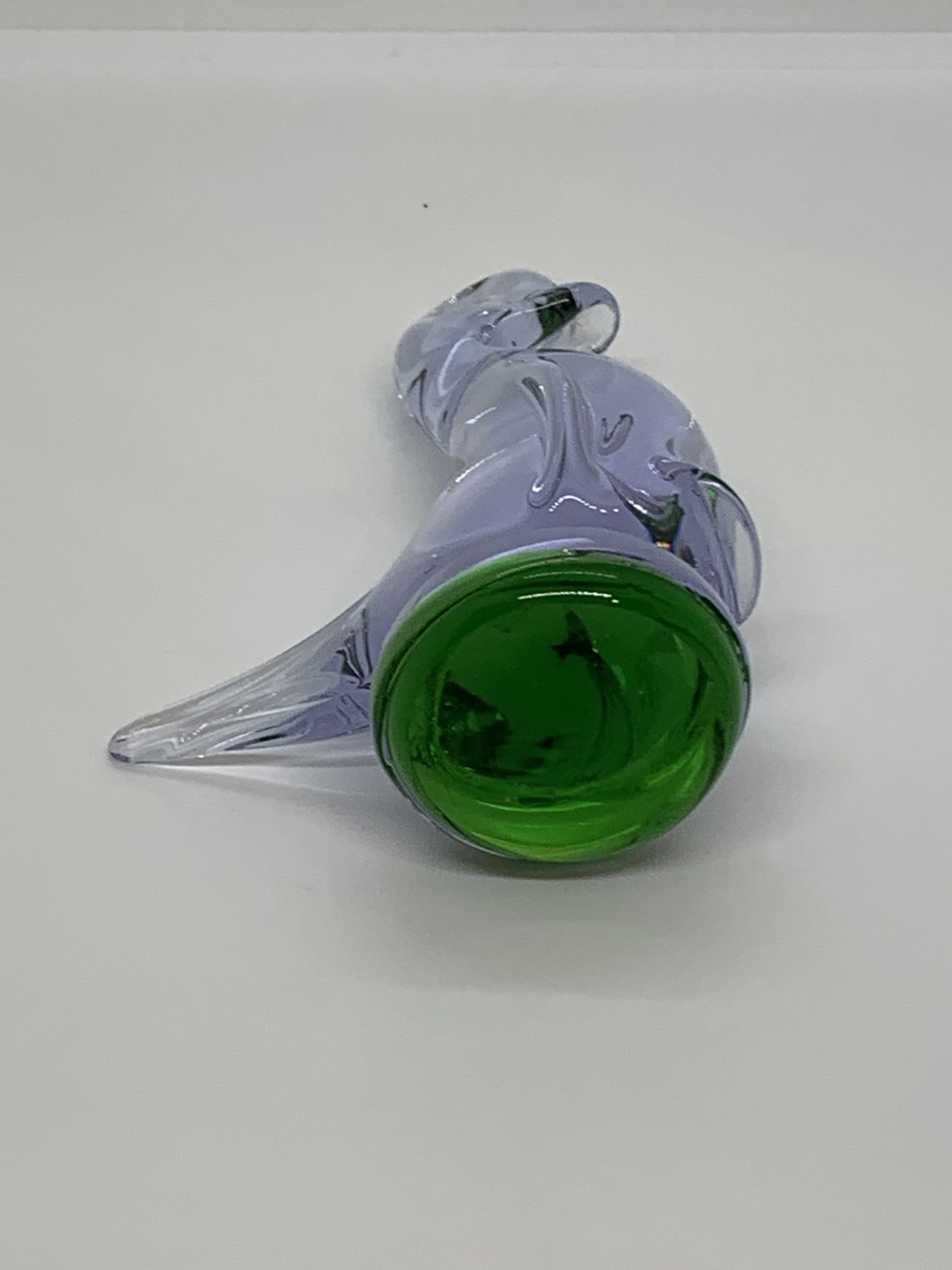Glass Duckling Colour Changing Neodymium Alexandrite 12cm high (Czech - possibly Zeleny Brod)