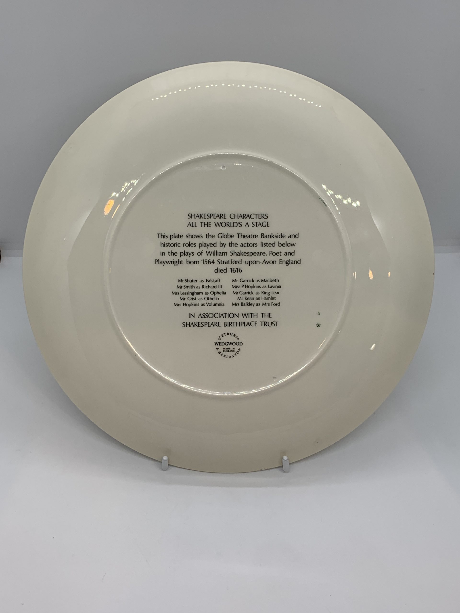 稀少】Wedgwood Shakespeare Souvenirs PLATE 【公式通販】