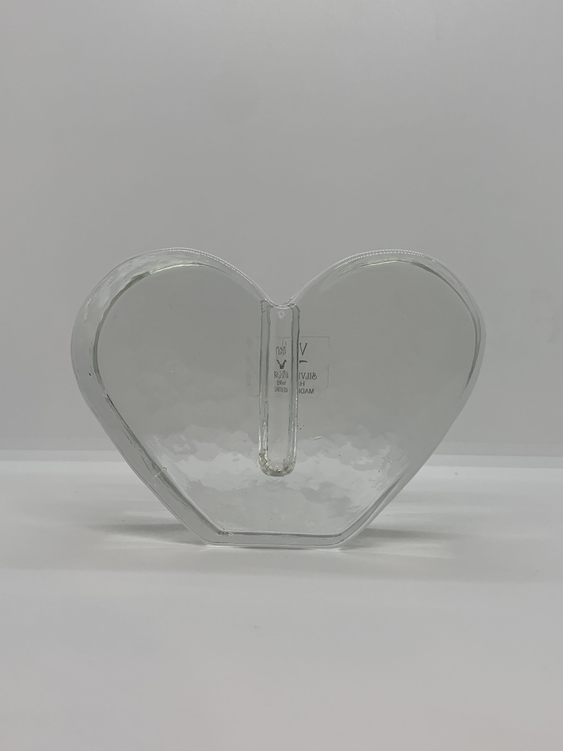 Valery Silver Glass Made in Turkey Heart Shaped Vase (approx 10cm high)