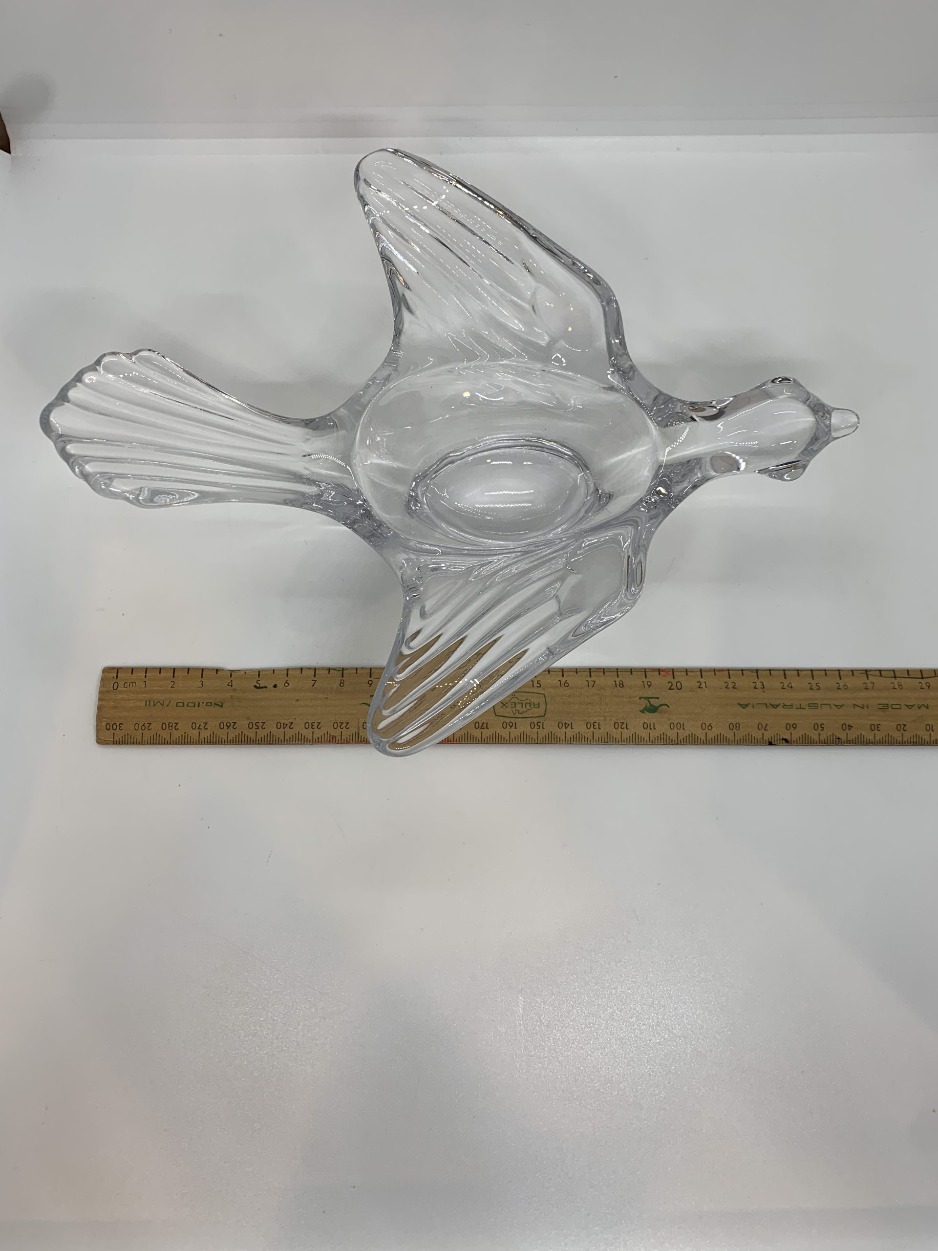 Lead Crystal Bird Bowl Cristalleries Royales de Champagne France (25cm long)