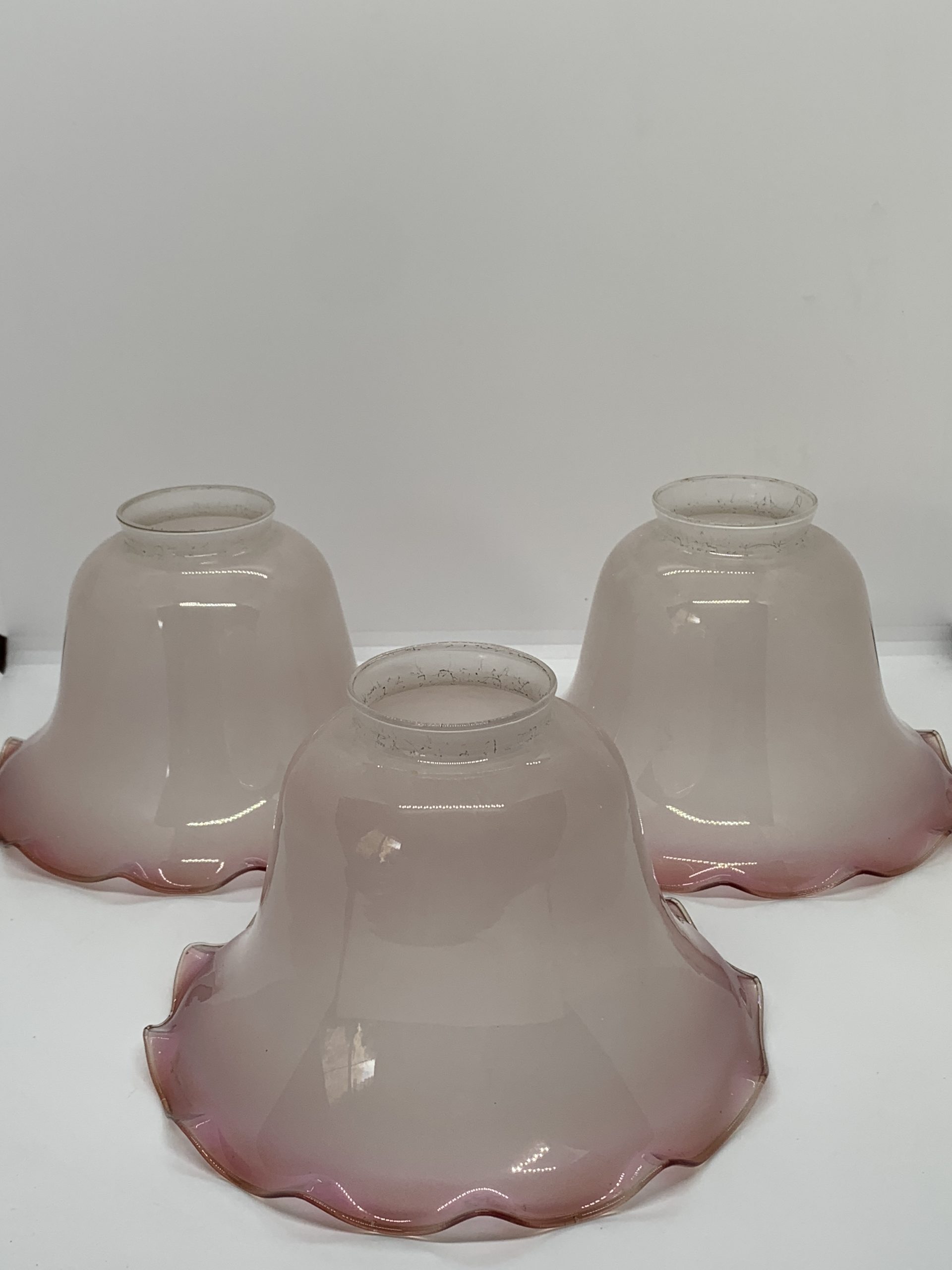 Vintage Pink Edged Glass Light Cover Vintage Keepsakes