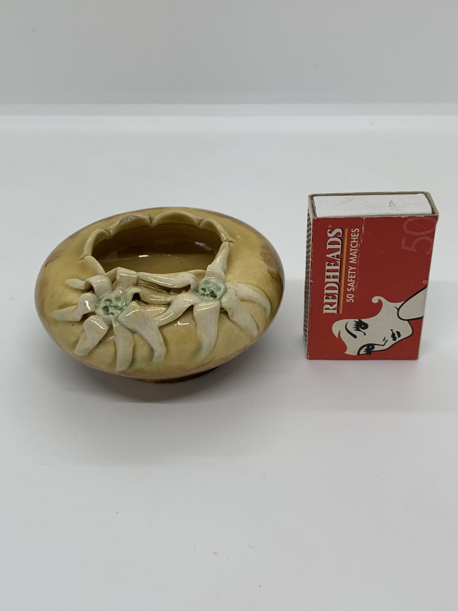 Shellian Pottery Vintage Sheila Ann Pottery Small Bowl with Flannel Flower adornments ...