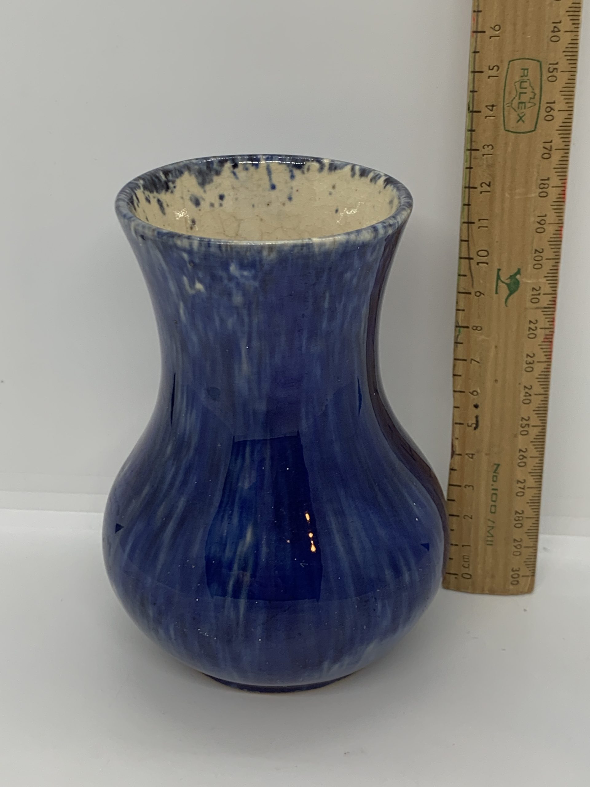 Vintage Blue Pottery Vase 15cm high Vintage Keepsakes