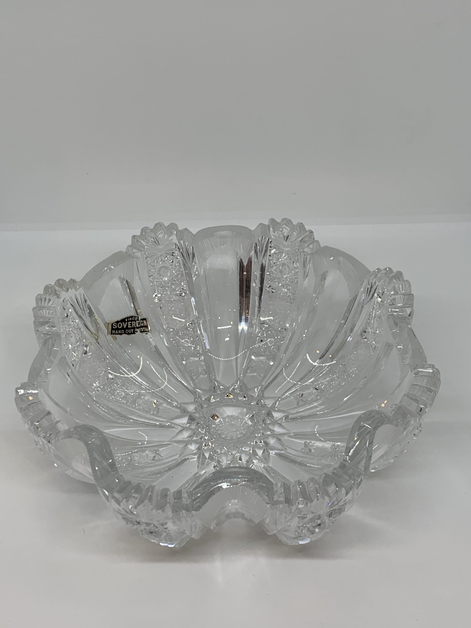 Vintage Sovereign Hand Cut Crystal Bowl 20 cm