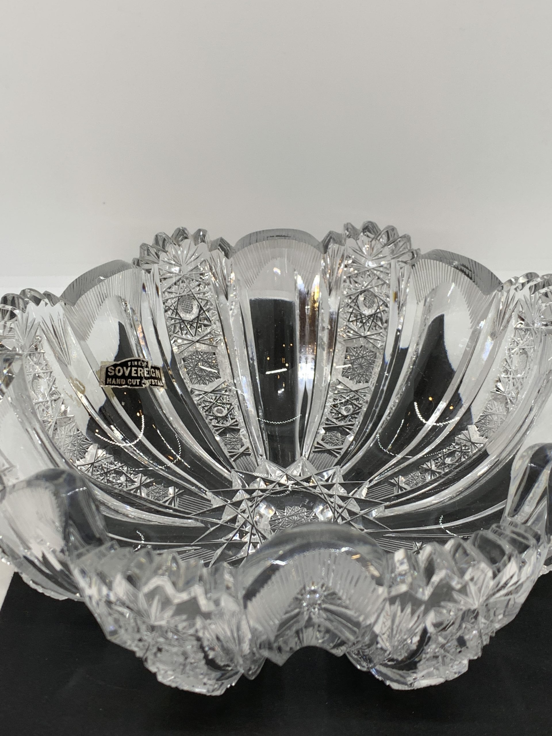 Vintage Sovereign Hand Cut Crystal Bowl 20 cm