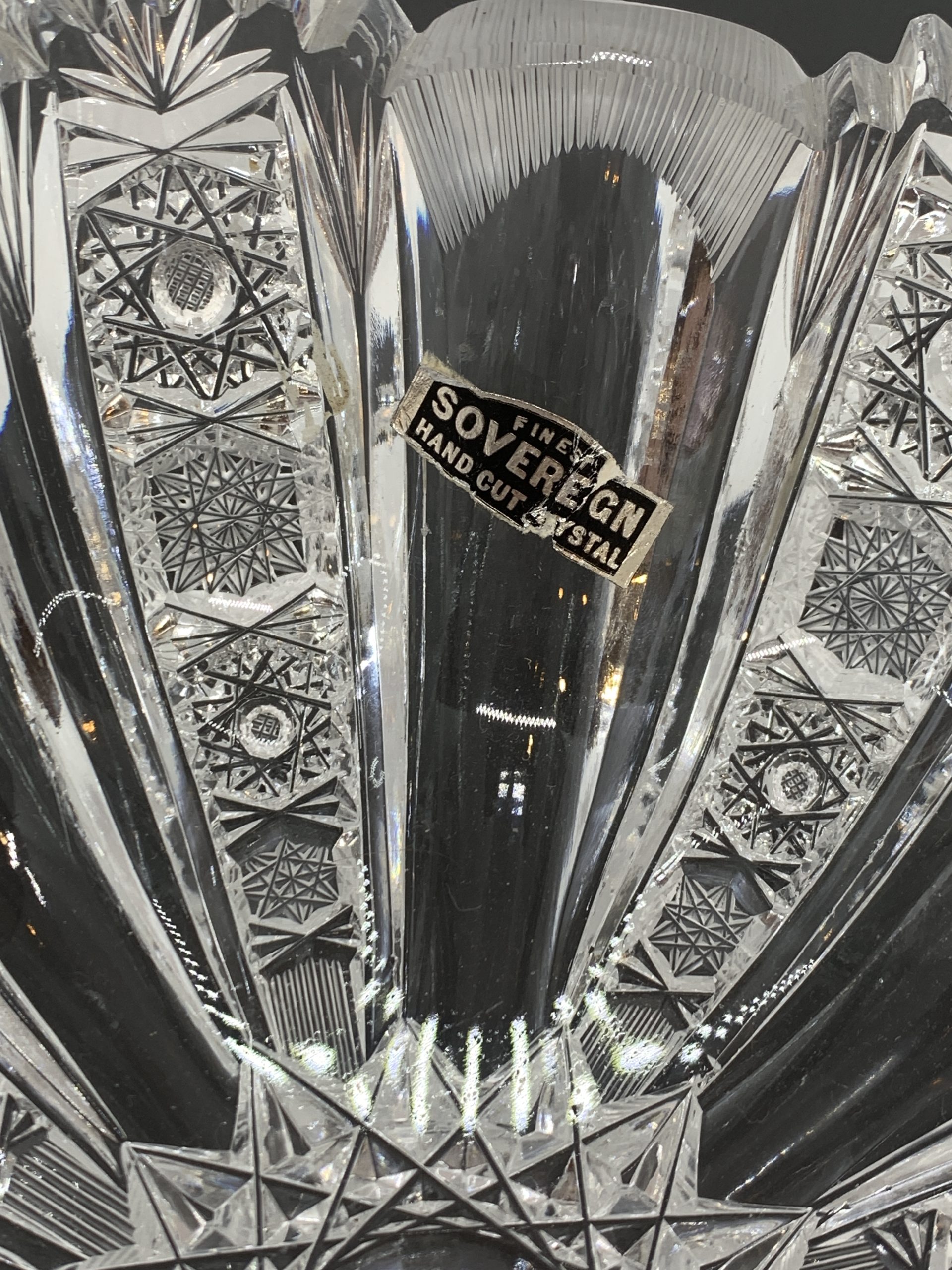 Vintage Sovereign Hand Cut Crystal Bowl 20 cm