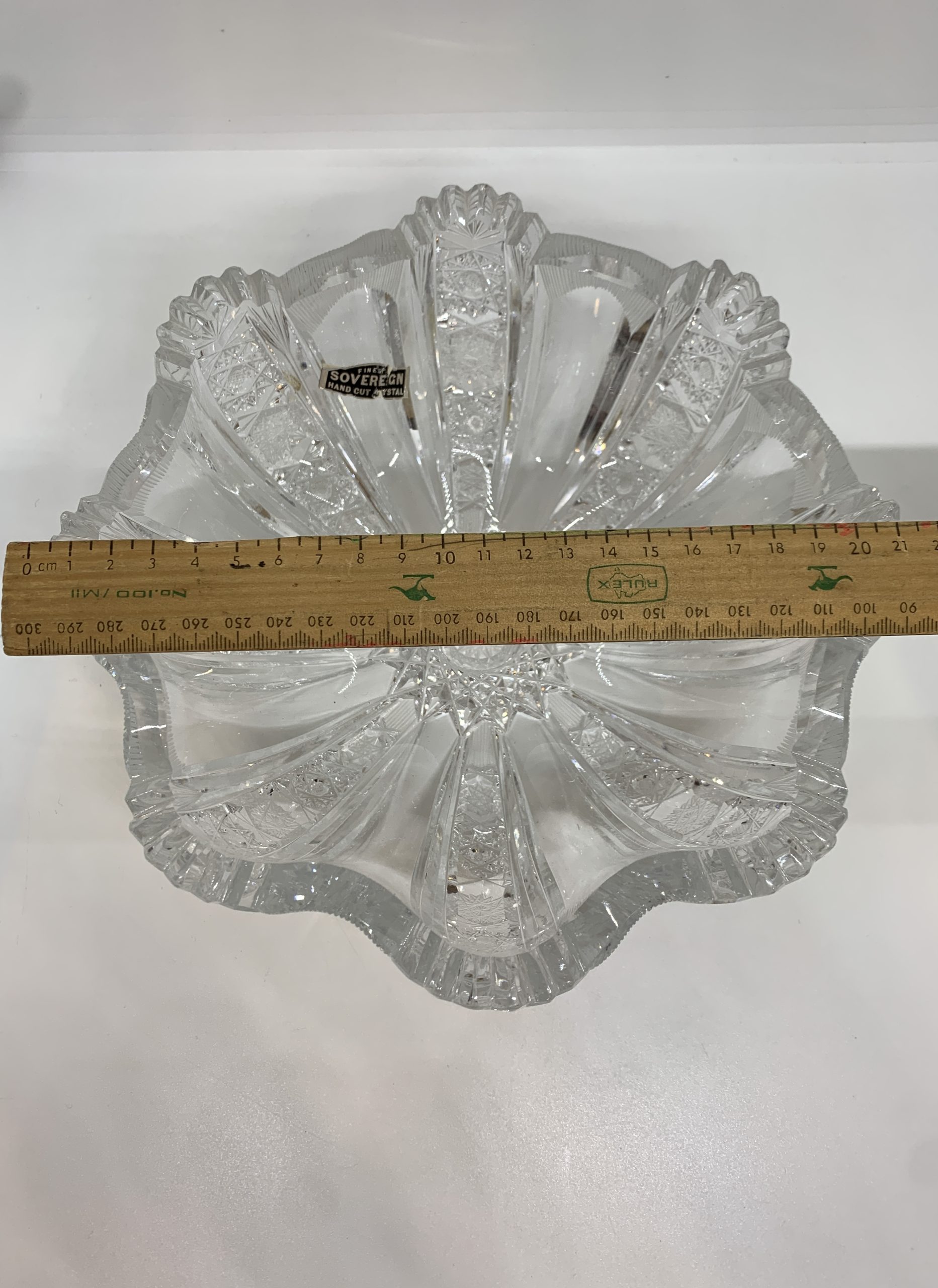 Vintage Sovereign Hand Cut Crystal Bowl 20 cm