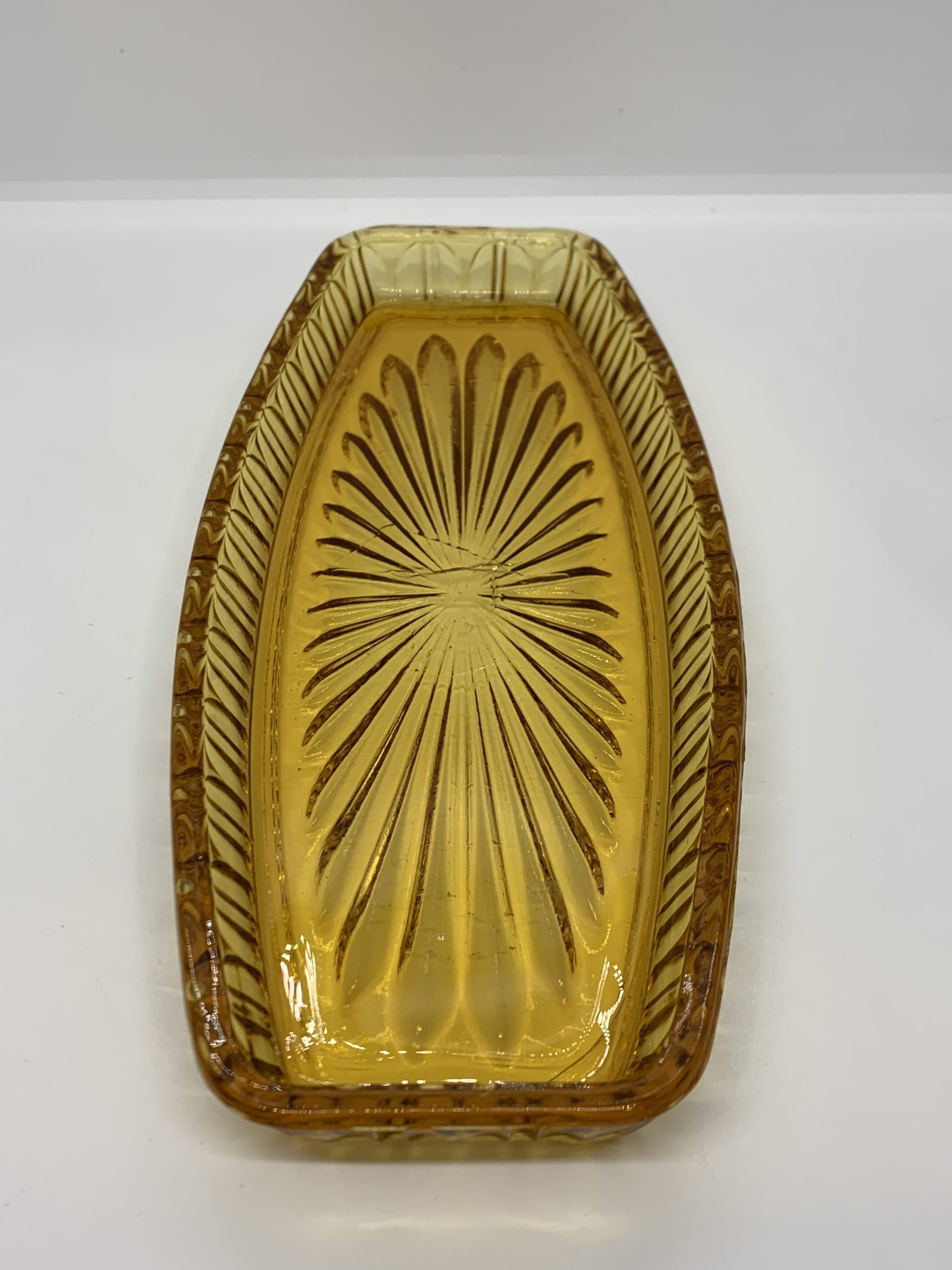 Vintage Amber Depression Glass Sandwich Tray 25cm Vintage Keepsakes