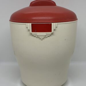 Bristolite Cannister with Red Lid 25cm high (cracked lid)